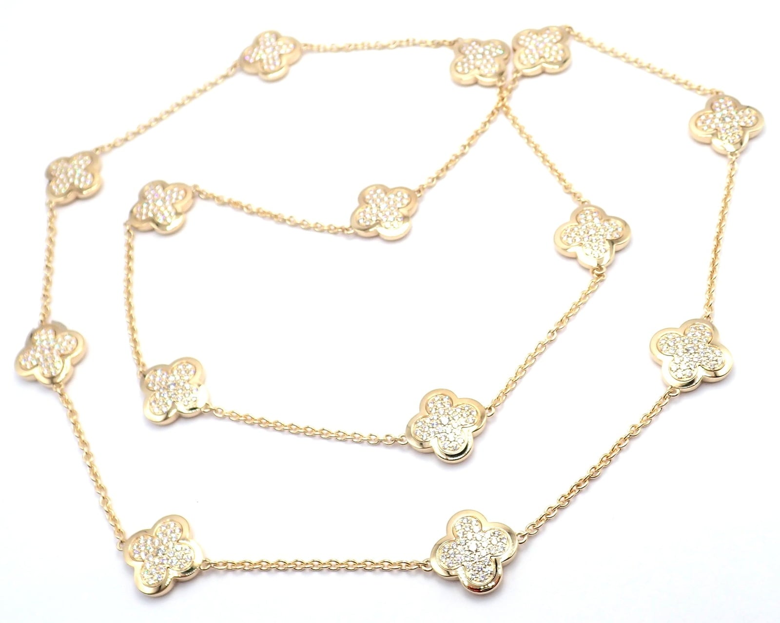 Van Cleef & Arpels Jewelry & Watches:Fine Jewelry:Necklaces & Pendants Authentic Van Cleef & Arpels 18k Yellow Gold Diamond Pure Alhambra Long Necklace