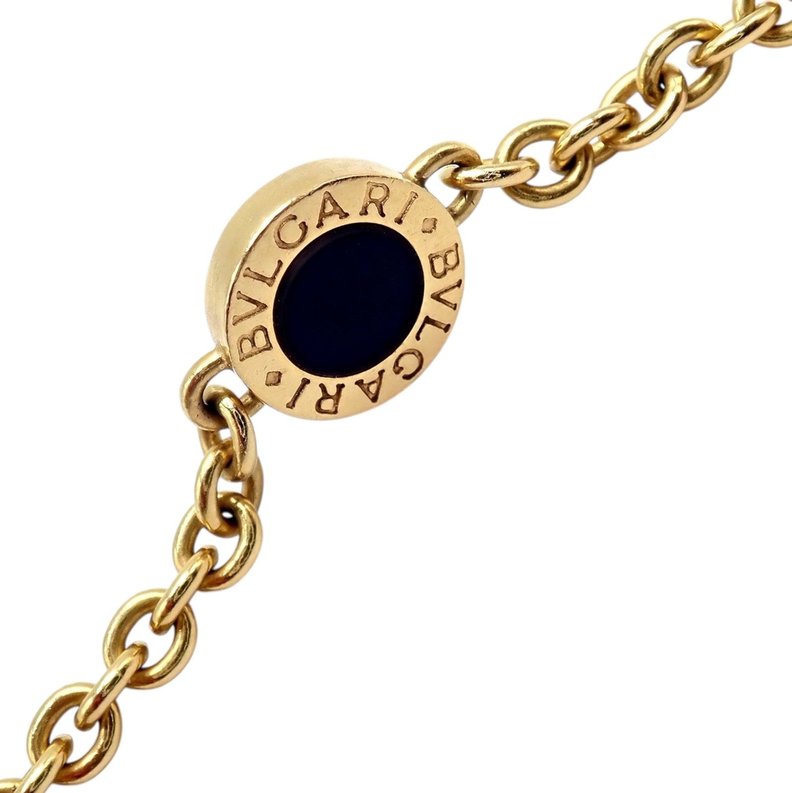Authentic! Bvlgari Bulgari 18k Rose Gold Onyx 29.5" Long Signature Necklace | Fortrove