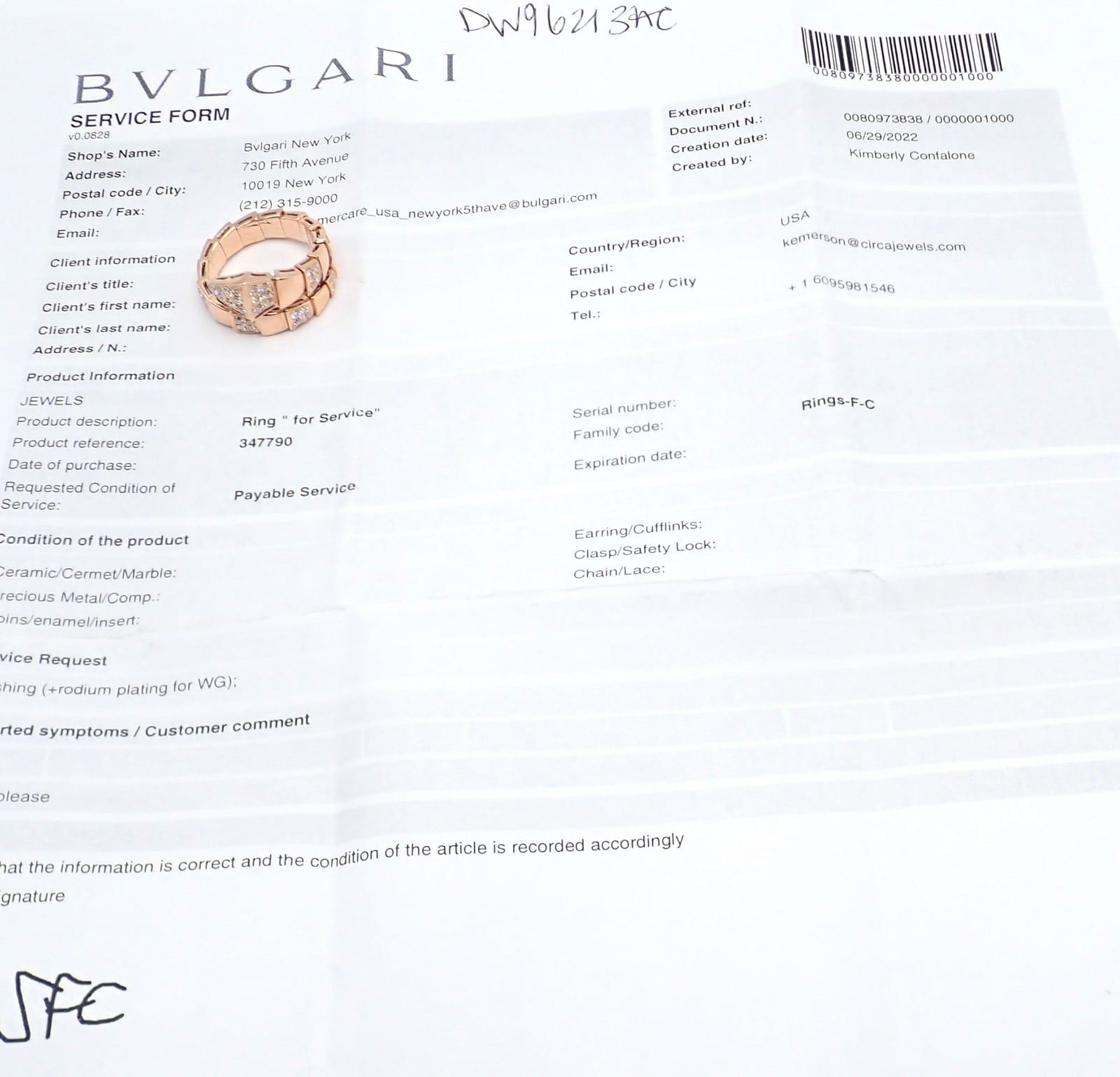 Authentic Bulgari Bvlgari Serpenti Viper 18k Rose Gold Diamond Band Ring Sz 8.75 | Fortrove
