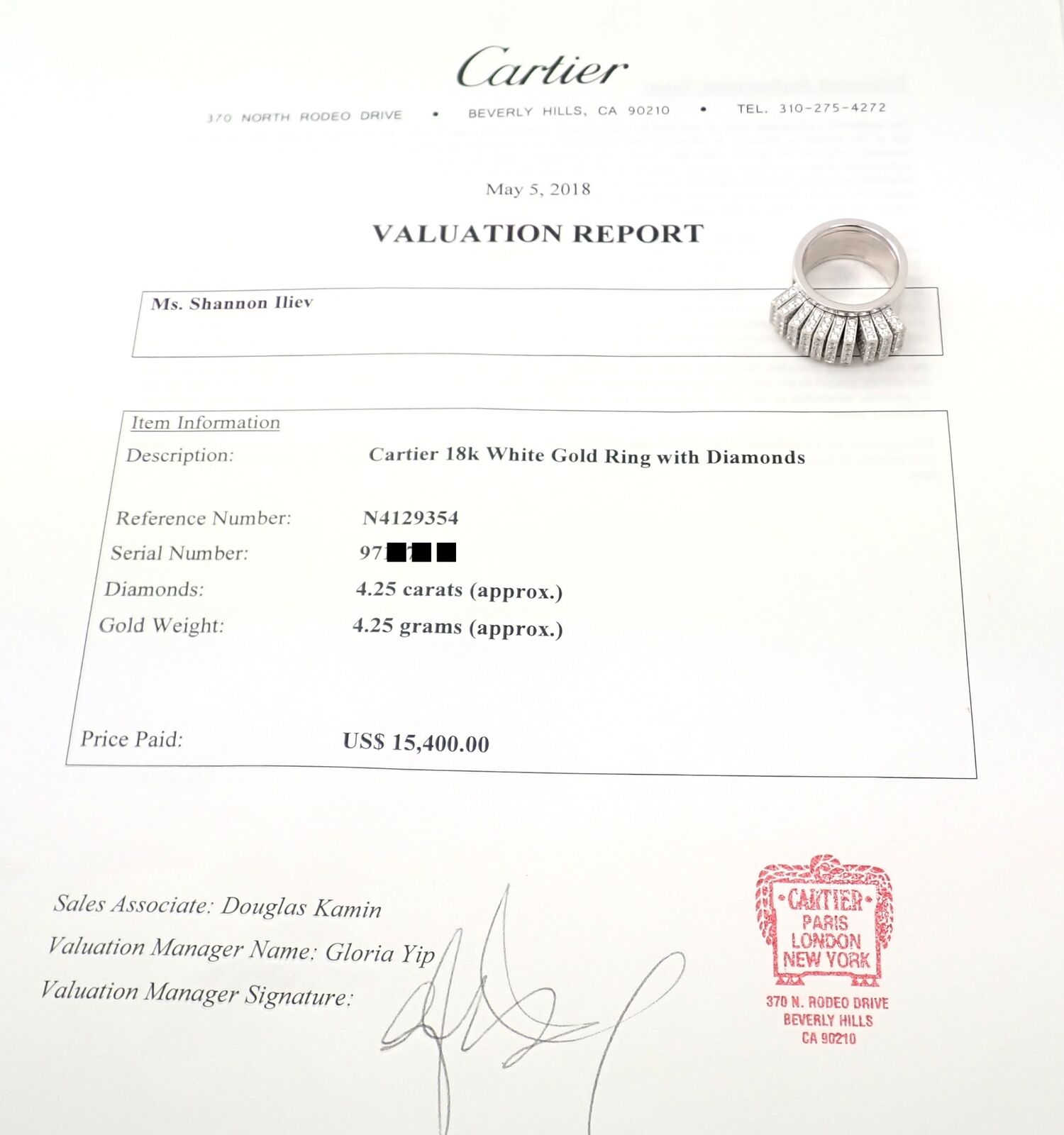 Cartier Jewelry & Watches:Fine Jewelry:Rings Authentic Cartier 18k White Gold Diamond Fan Ring Paper