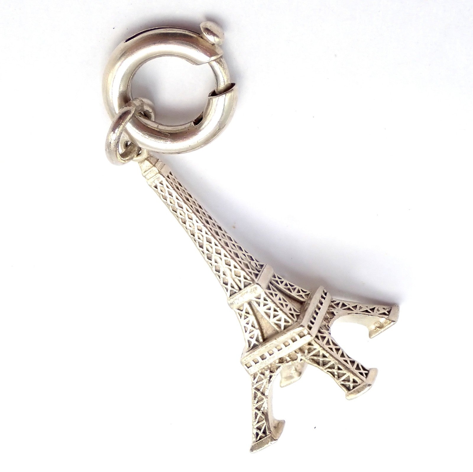Tiffany & Co. Jewelry & Watches:Fine Jewelry:Bracelets & Charms Tiffany & Co. Silver Eiffel Tower Paris France Charm Pendant + Spring Ring Clasp