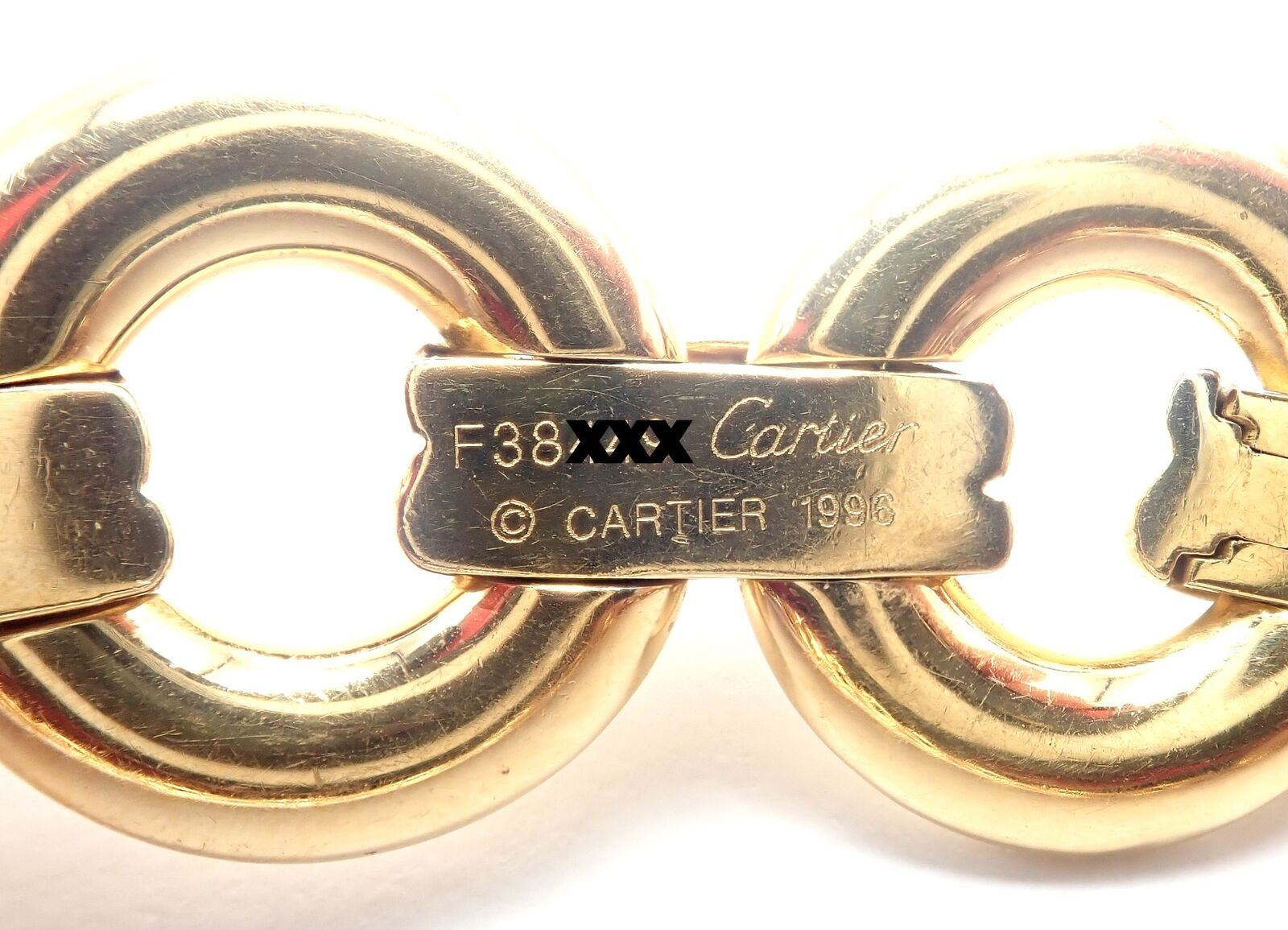 Authentic! Vintage Cartier Trinity 18k Multi Color Gold Round Link Necklace 1996 | Fortrove