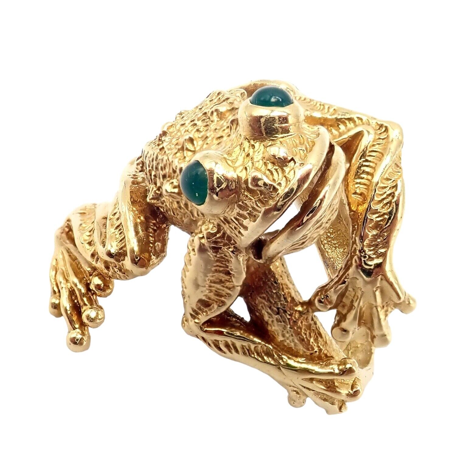 Authentic! Kurt Wayne 18k Yellow Gold Frog Emerald Ring | Fortrove