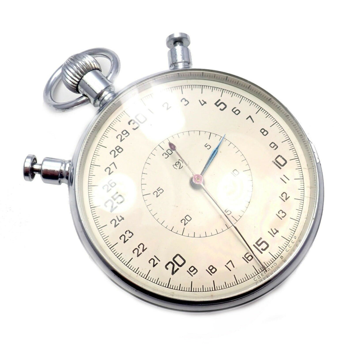 Slava Jewelry & Watches:Watches, Parts & Accessories:Watches:Pocket Watches Vintage Slava USSR Soviet Stopwatch Stop Watch 1970's 20j