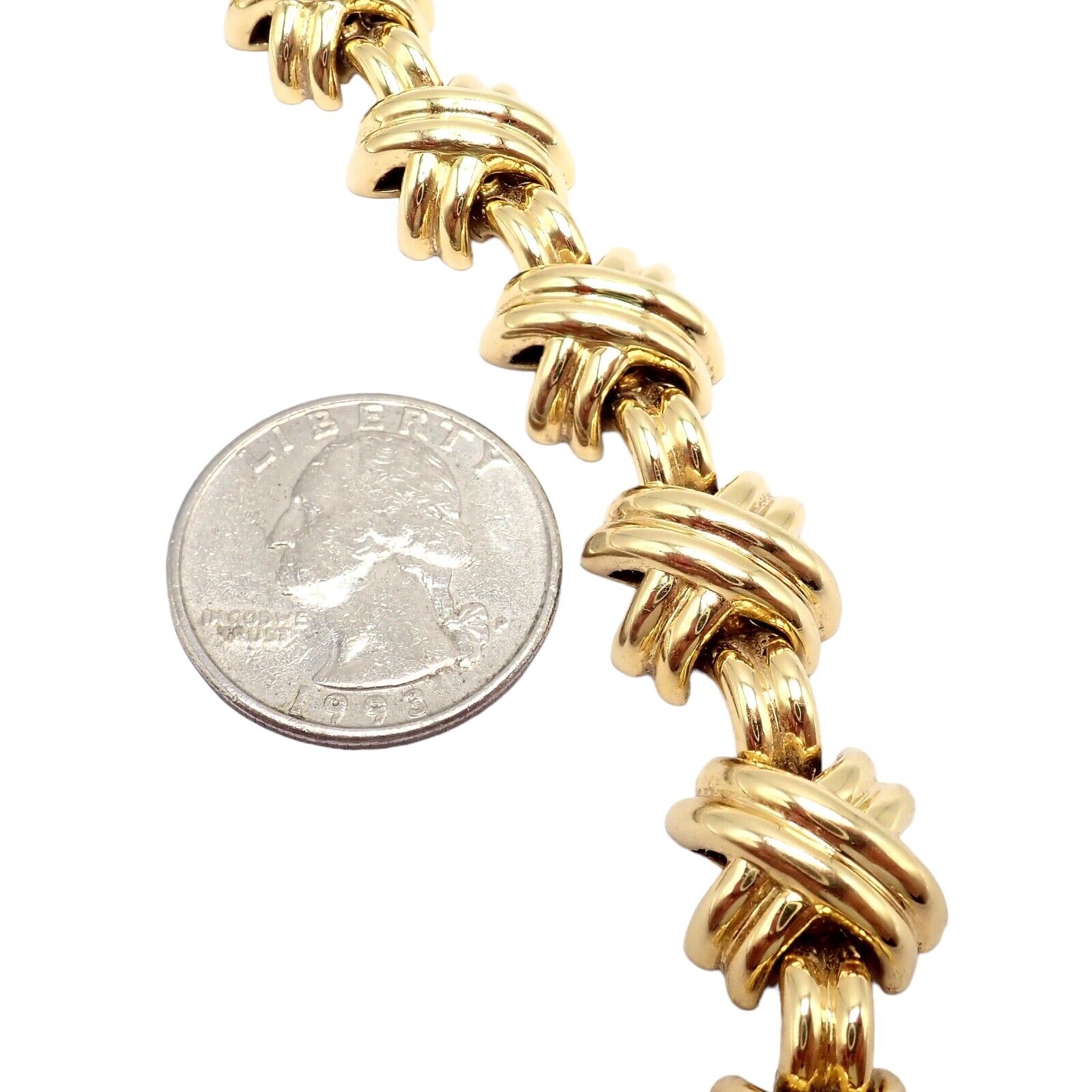 Vintage! Tiffany & Co. 18k Yellow Gold Large X Classic Signature Necklace | Fortrove