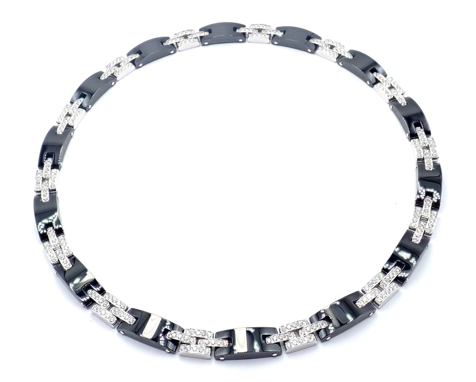 Cartier Jewelry & Watches:Fine Jewelry:Necklaces & Pendants Authentic! Cartier Maillon Panthere 18K White Gold Diamond Ceramic Link Necklace