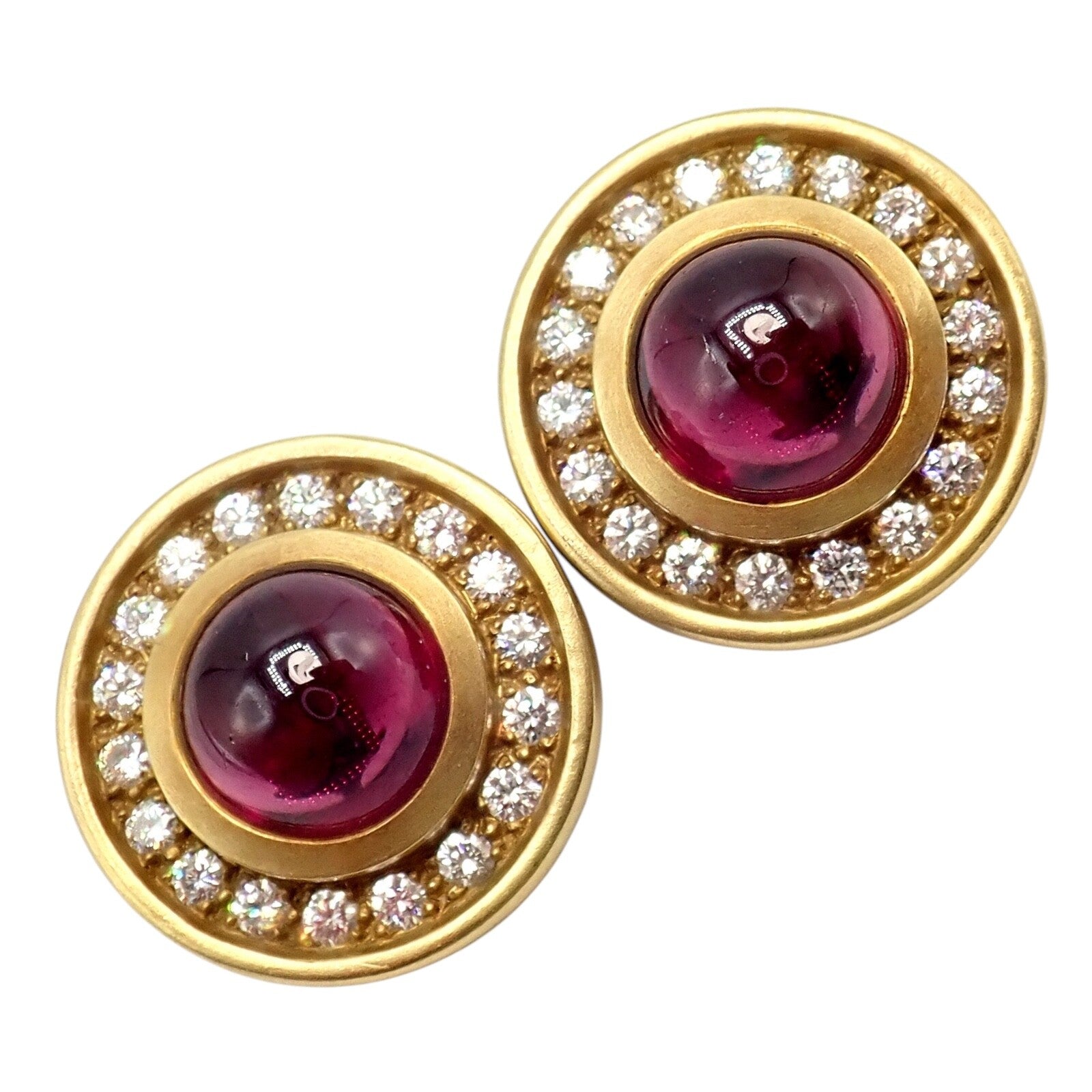Kieselstein-Cord Jewelry & Watches:Men's Jewelry:Earrings Rare! Vintage Kieselstein Cord 18k Yellow Gold Garnet Diamond Earrings 1997