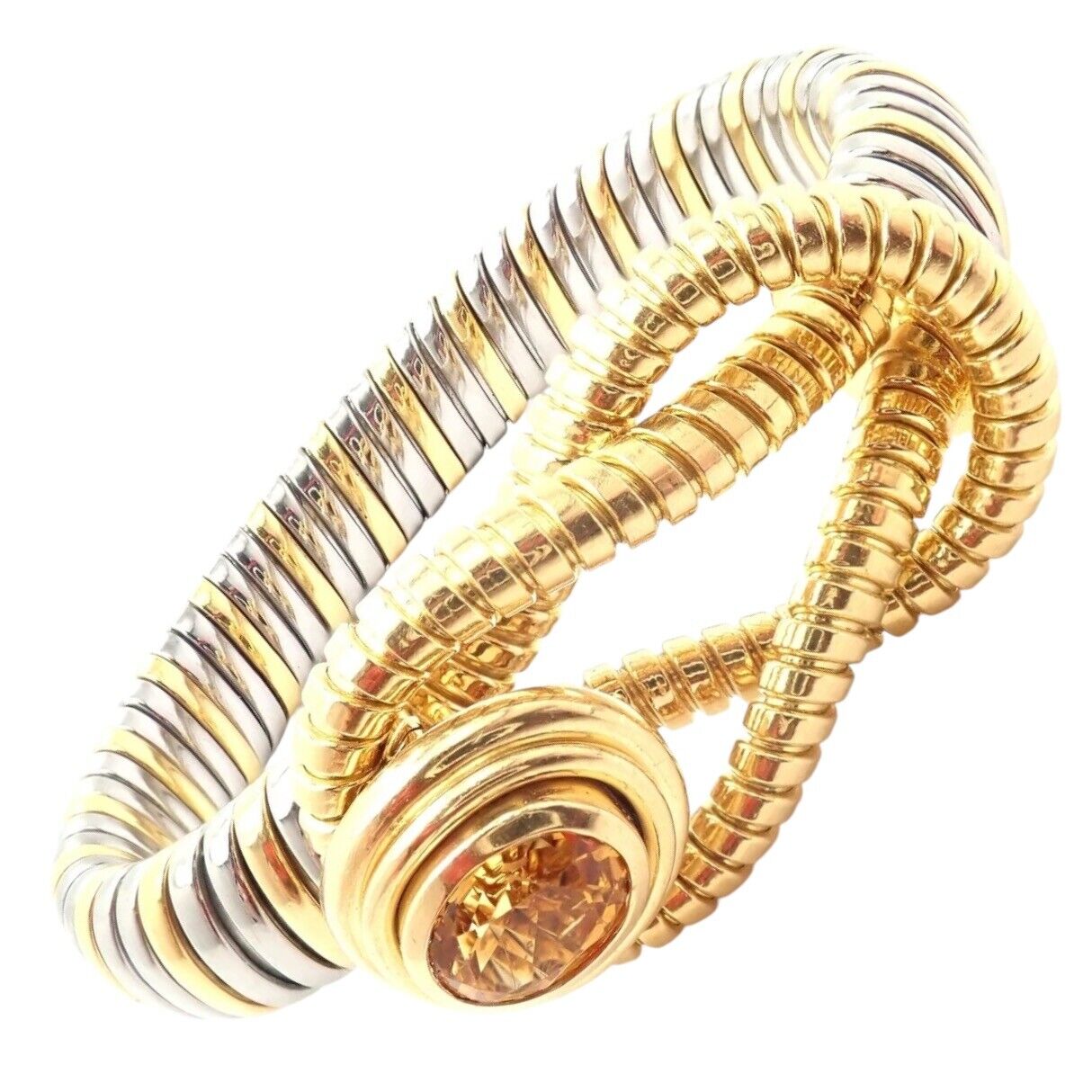 Authentic Cartier Hercules Knot 18k Yellow Gold Stainless Steel Citrine Bracelet | Fortrove