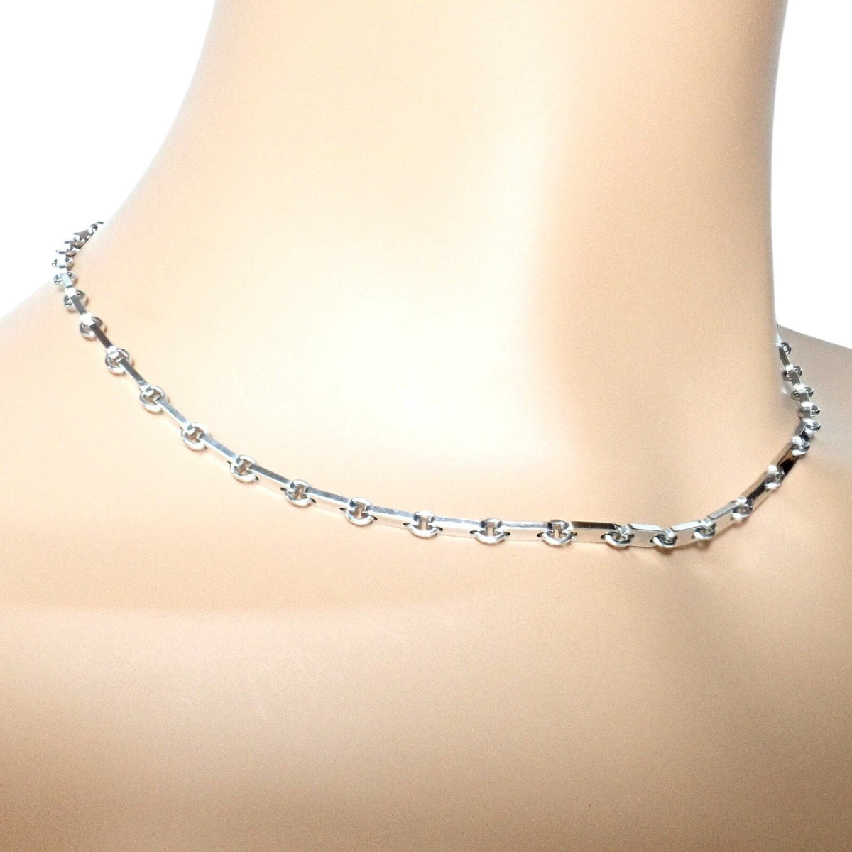 Cartier Jewelry & Watches:Fine Jewelry:Necklaces & Pendants Authentic! Cartier 18k White Gold Flat Link Necklace 17.75" 1998
