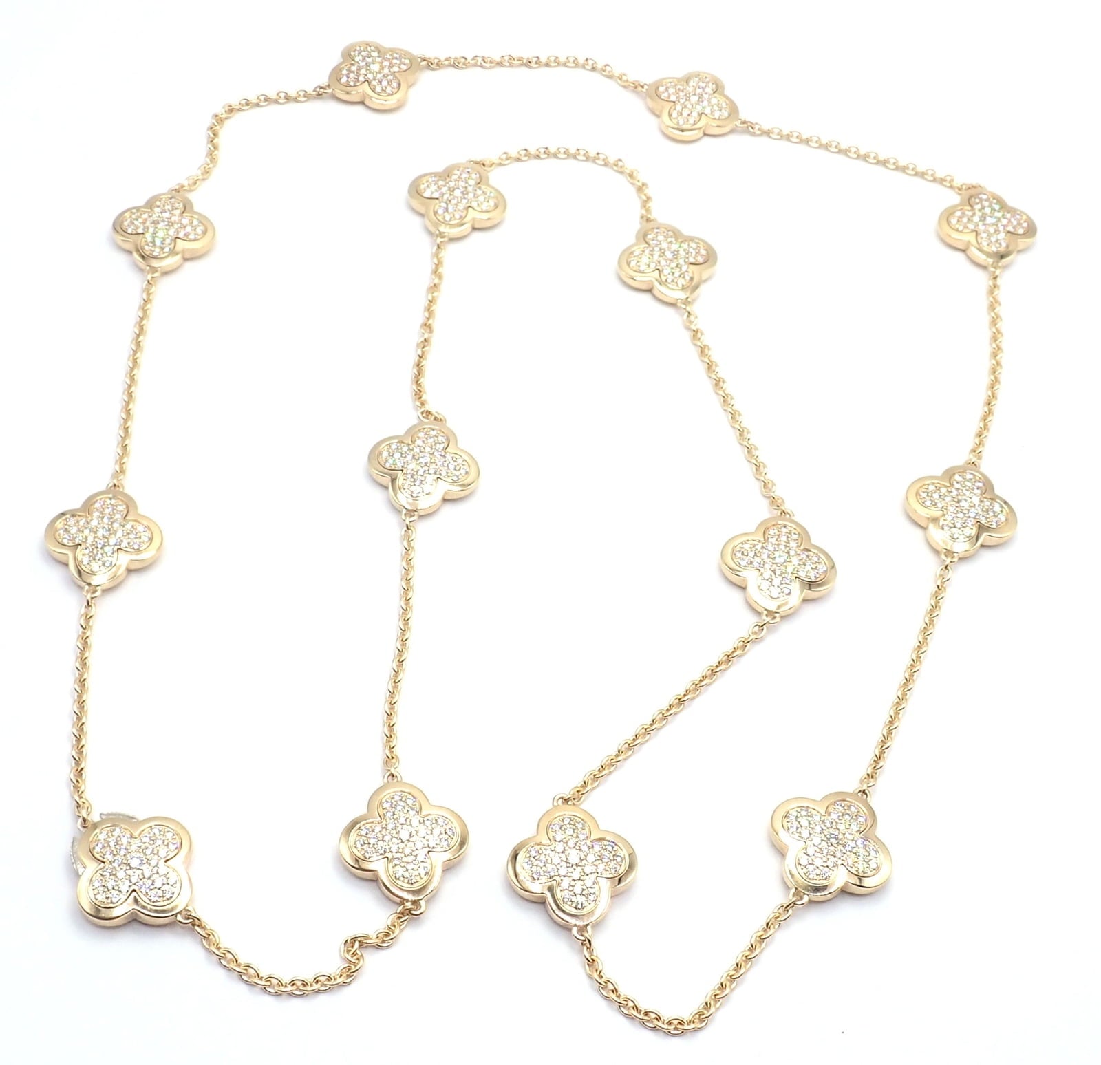 Van Cleef & Arpels Jewelry & Watches:Fine Jewelry:Necklaces & Pendants Authentic Van Cleef & Arpels 18k Yellow Gold Diamond Pure Alhambra Long Necklace