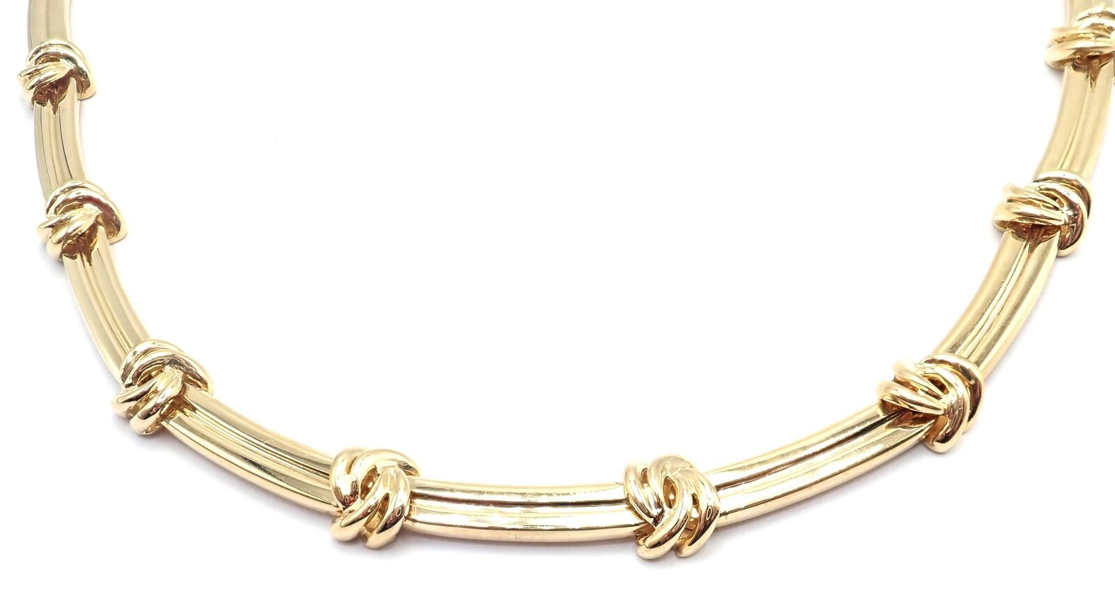 Authentic! Vintage Tiffany & Co 18k Yellow Gold Knot Link Necklace | Fortrove