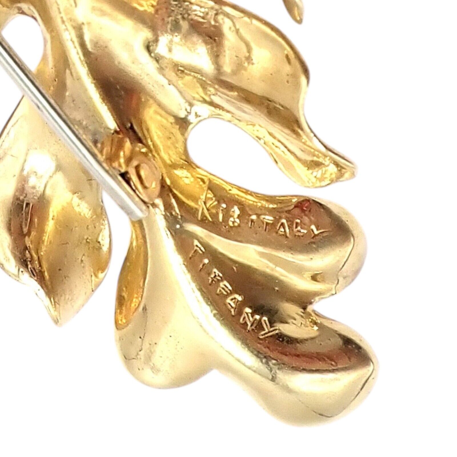 Vintage! Tiffany & Co. 18k Yellow Gold Leaf Pin Brooch | Fortrove
