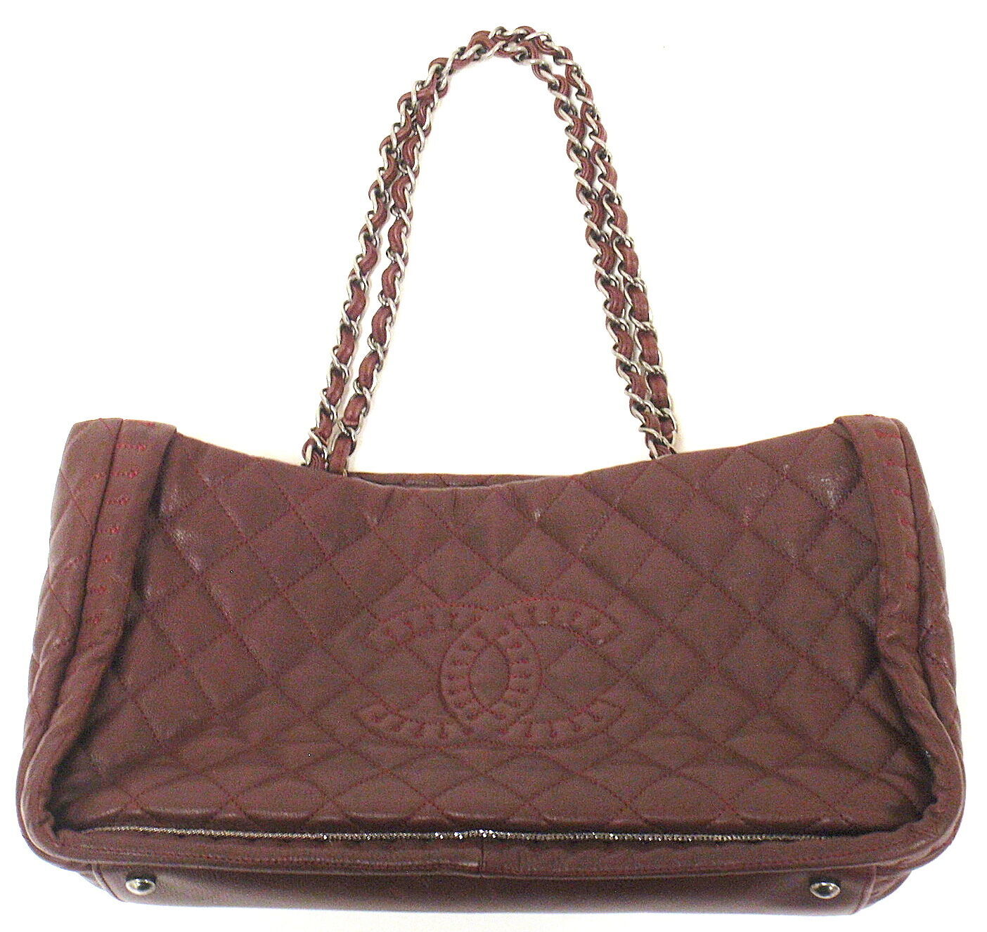 CHANEL Clothing, Shoes & Accessories:Women:Women's Bags & Handbags AUTHENTIC 2012 CHANEL ISTANBUL SOFT CAVIAR TOTE BURGUNDY LEATHER HANDBAG
