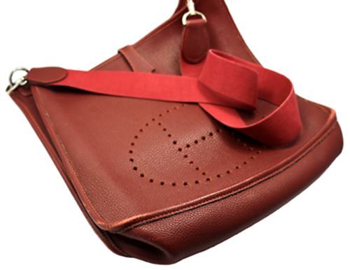 Authentic! Hermes Evelyne Brick Red Clemence Leather PM Handbag Purse | Fortrove
