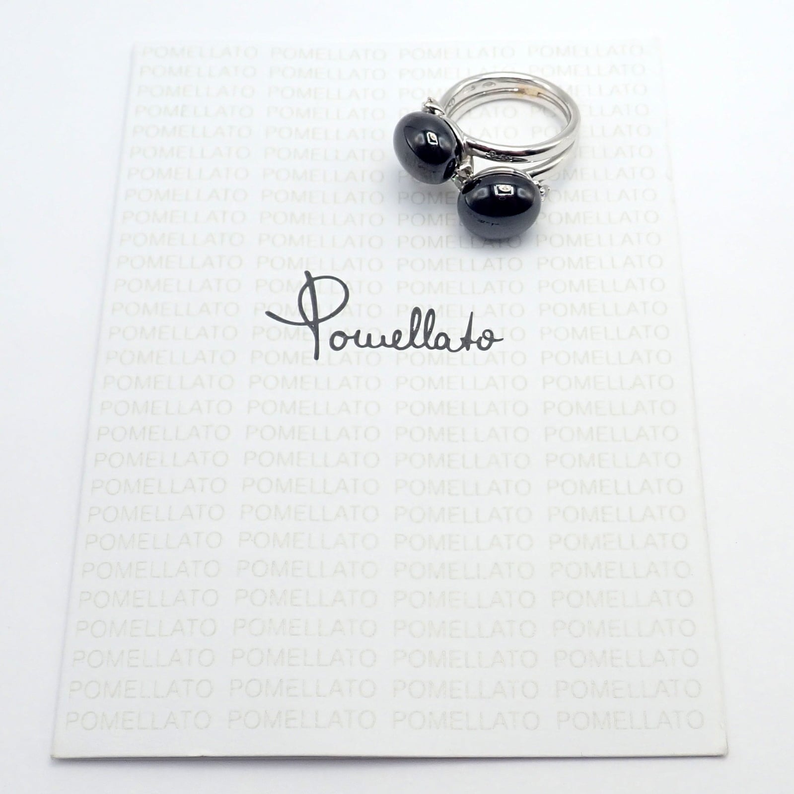 Pomellato Jewelry & Watches:Fine Jewelry:Rings Authentic! Pomellato Capri 18k White Gold Diamond Twin Black Ceramic Ring