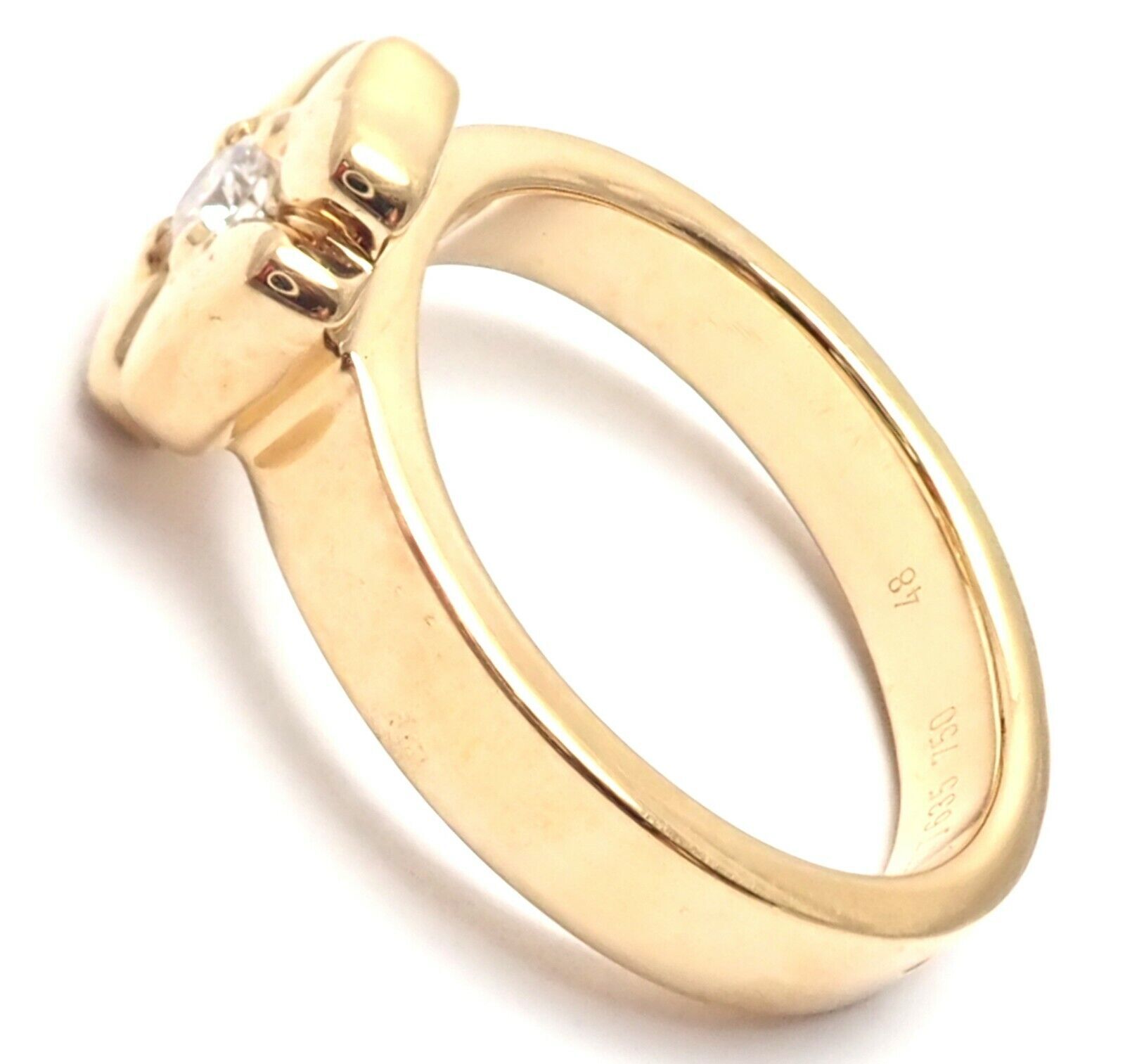 CHANEL Jewelry & Watches:Fine Jewelry:Rings Authentic! Chanel 18k Yellow Gold Diamond Four Leaf Clover Ring