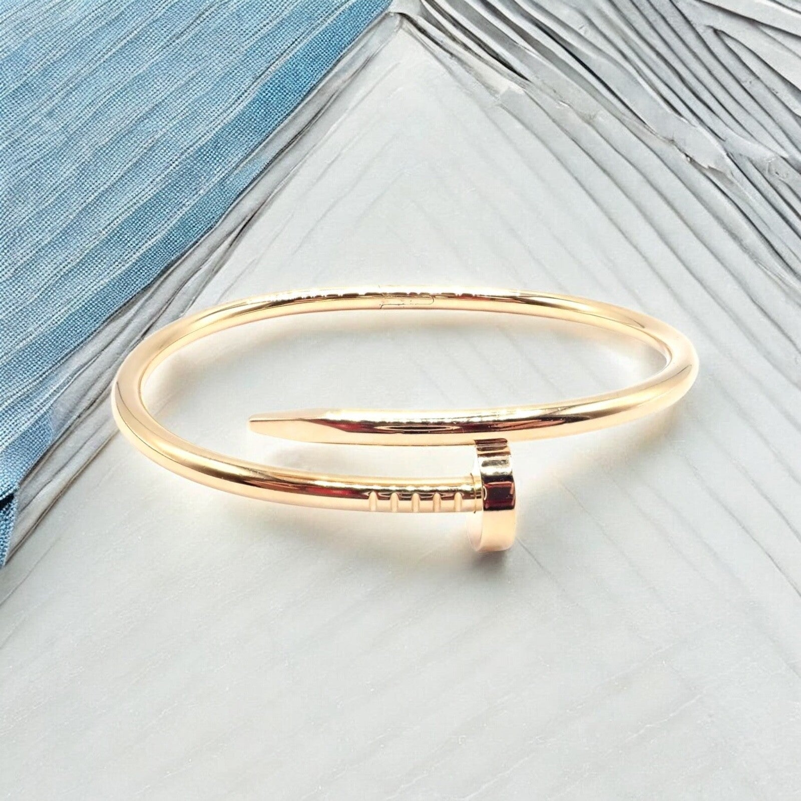 Cartier Juste un Clou Nail 18k Yellow Gold Bangle Bracelet Size 17 Paper | Fortrove