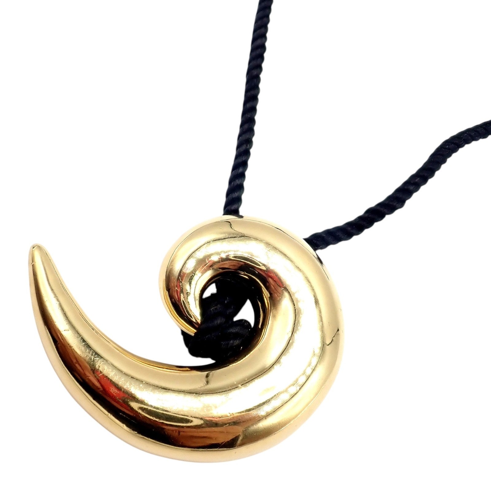 Vintage! Tiffany & Co 18k Yellow Gold Cummings Large Spiral Nautilus Necklace | Fortrove