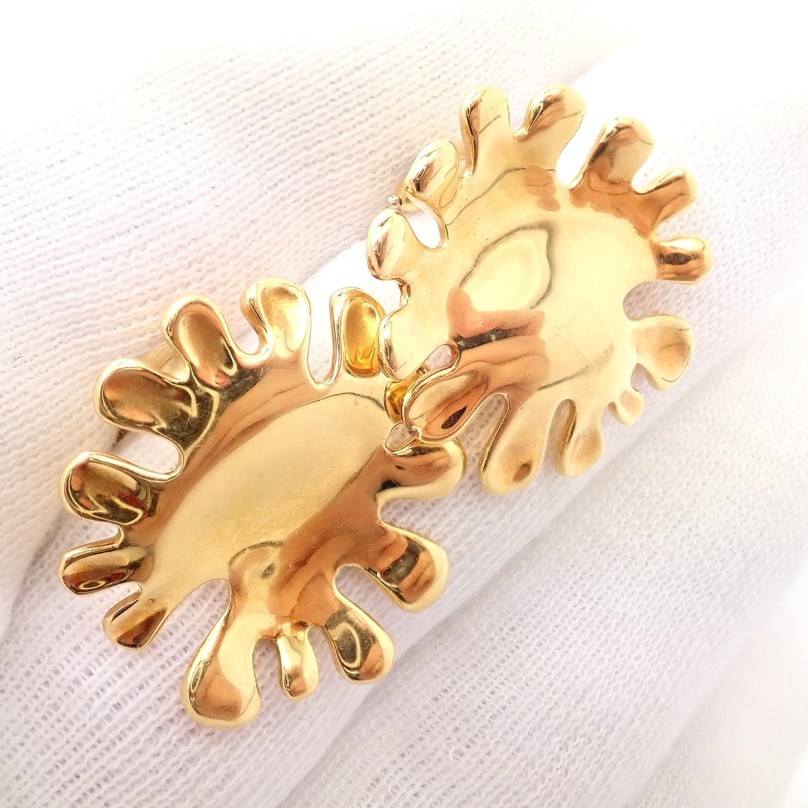 Tiffany & Co. Jewelry & Watches:Fine Jewelry:Earrings Authentic! Tiffany & Co Cummings 18k Yellow Gold Nickelodeon Abstract Earrings