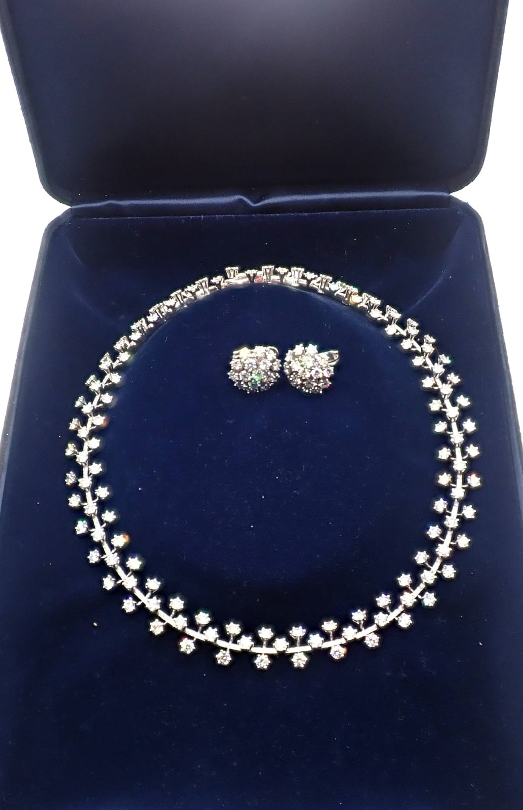 Tiffany & Co. Jewelry & Watches:Fine Jewelry:Jewelry Sets Authentic Tiffany & Co Spray Platinum Diamond Necklace Earrings Set Paper France