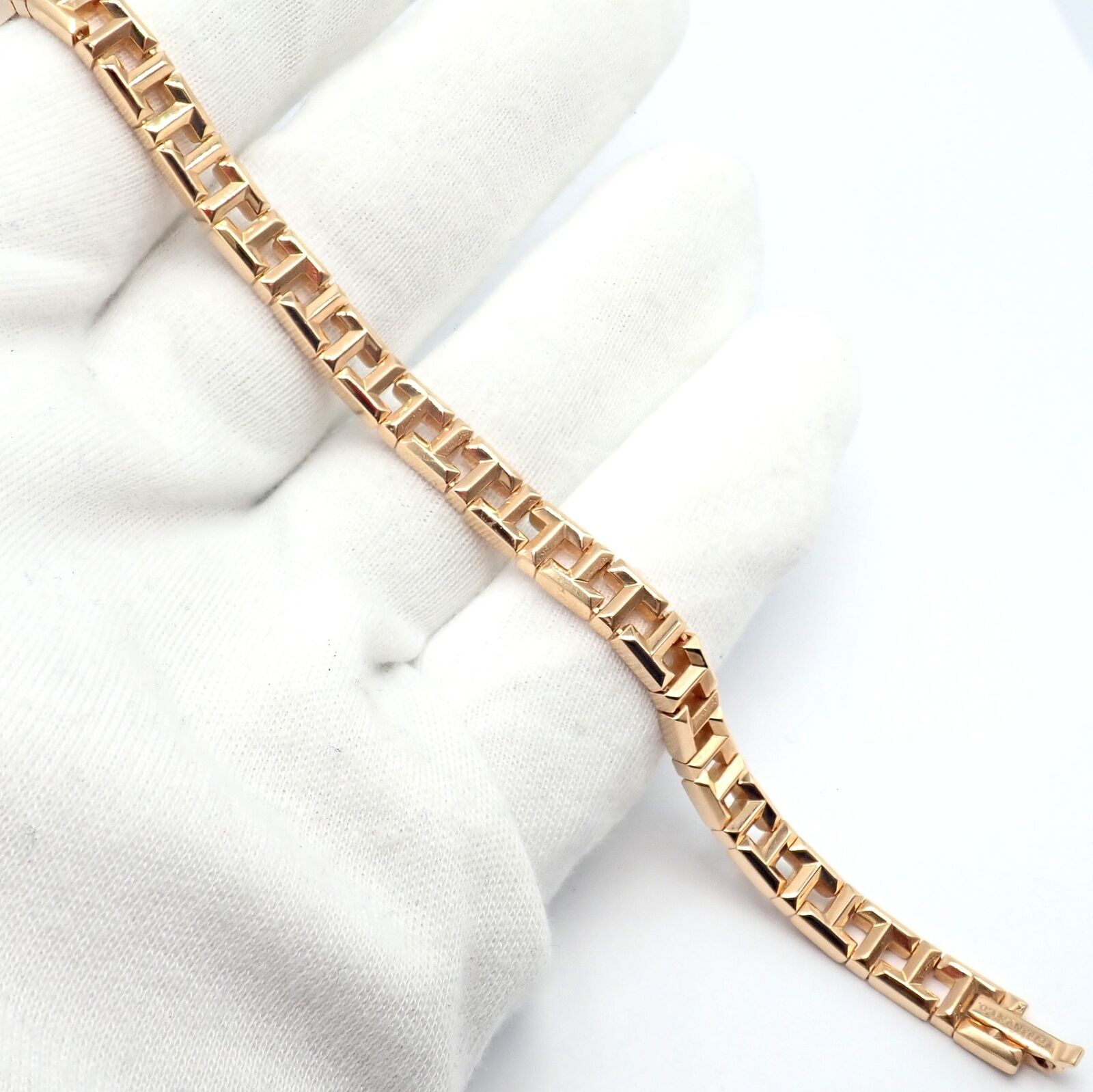 Authentic! Tiffany & Co 18k Rose Gold T Chain Link Bracelet | Fortrove