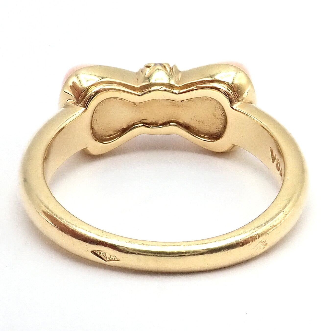 Van Cleef & Arpels Jewelry & Watches:Fine Jewelry:Rings Rare! Authentic Van Cleef & Arpels 18k Yellow Gold Coral Diamond Bow Ring sz 5