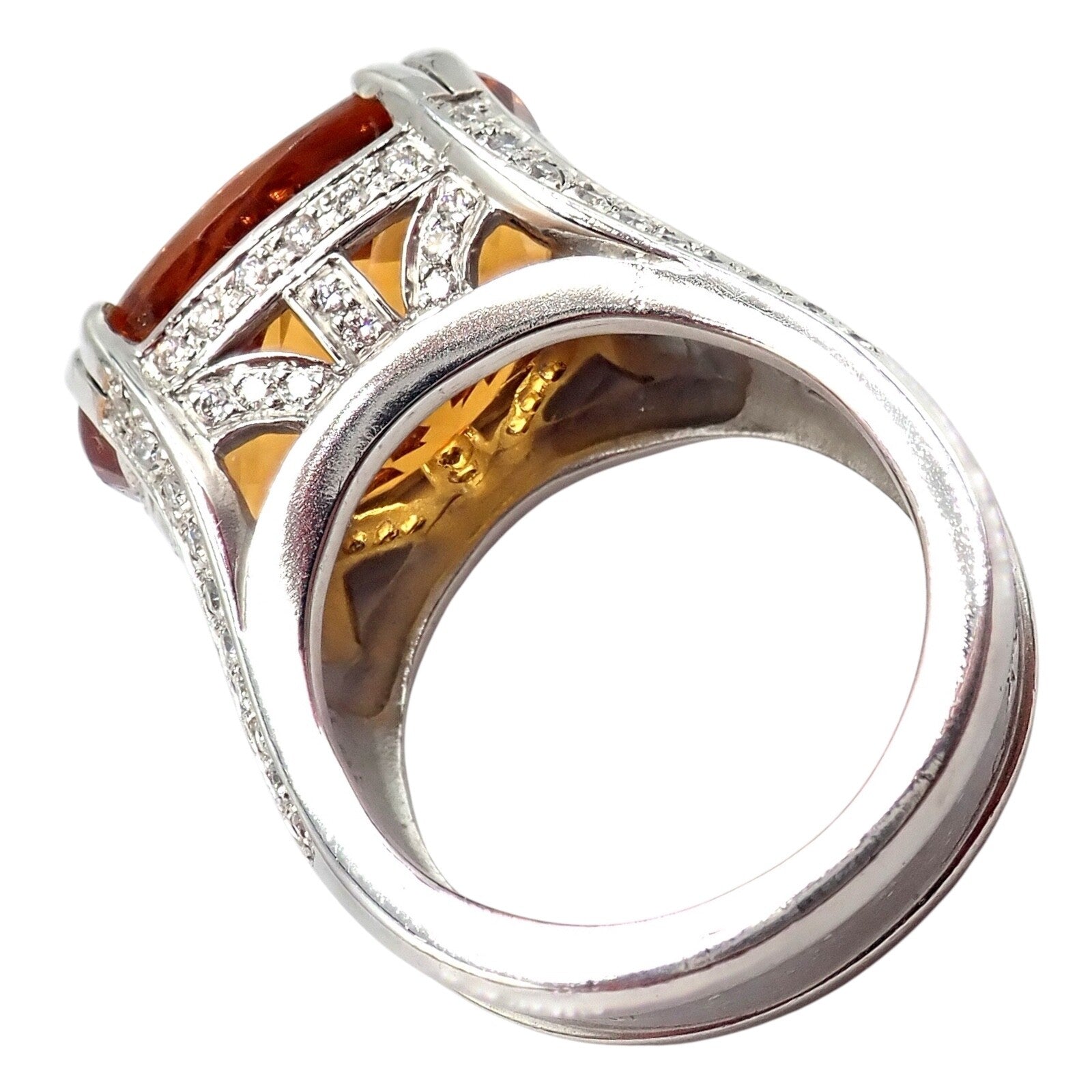 Kieselstein Cord Platinum 2.5ct Diamond Golden Citrine Cockatil Ring 1999 sz 6.5 | Fortrove