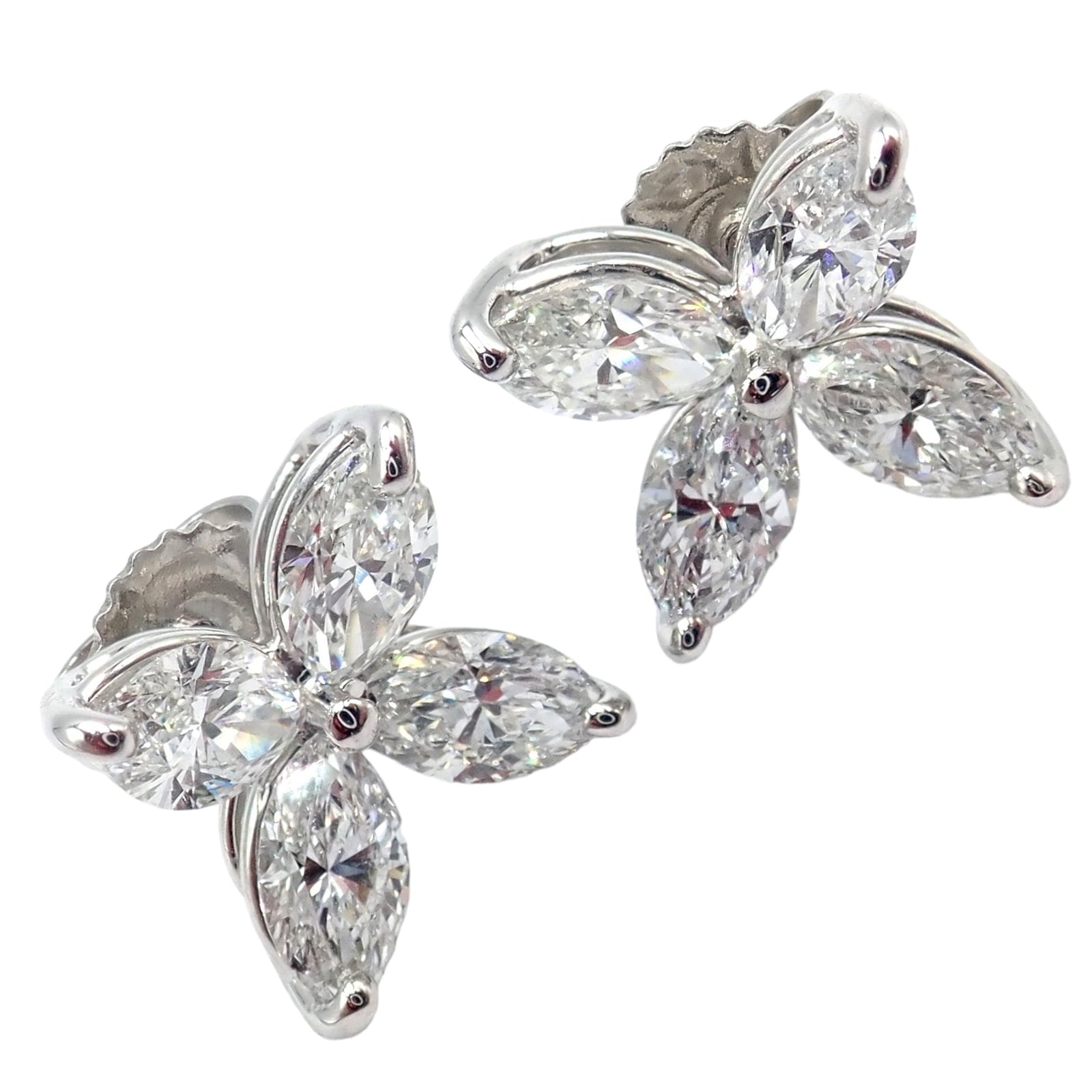Tiffany & Co. Jewelry & Watches:Fine Jewelry:Earrings Authentic! Tiffany & Co Platinum Victoria Marquise Cut Diamond Large Earrings