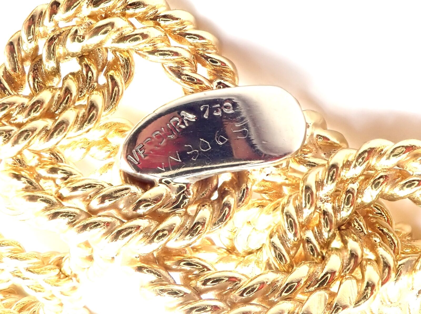 Rare! Authentic Verdura 18k Yellow Gold Rope Link Choker Necklace | Fortrove