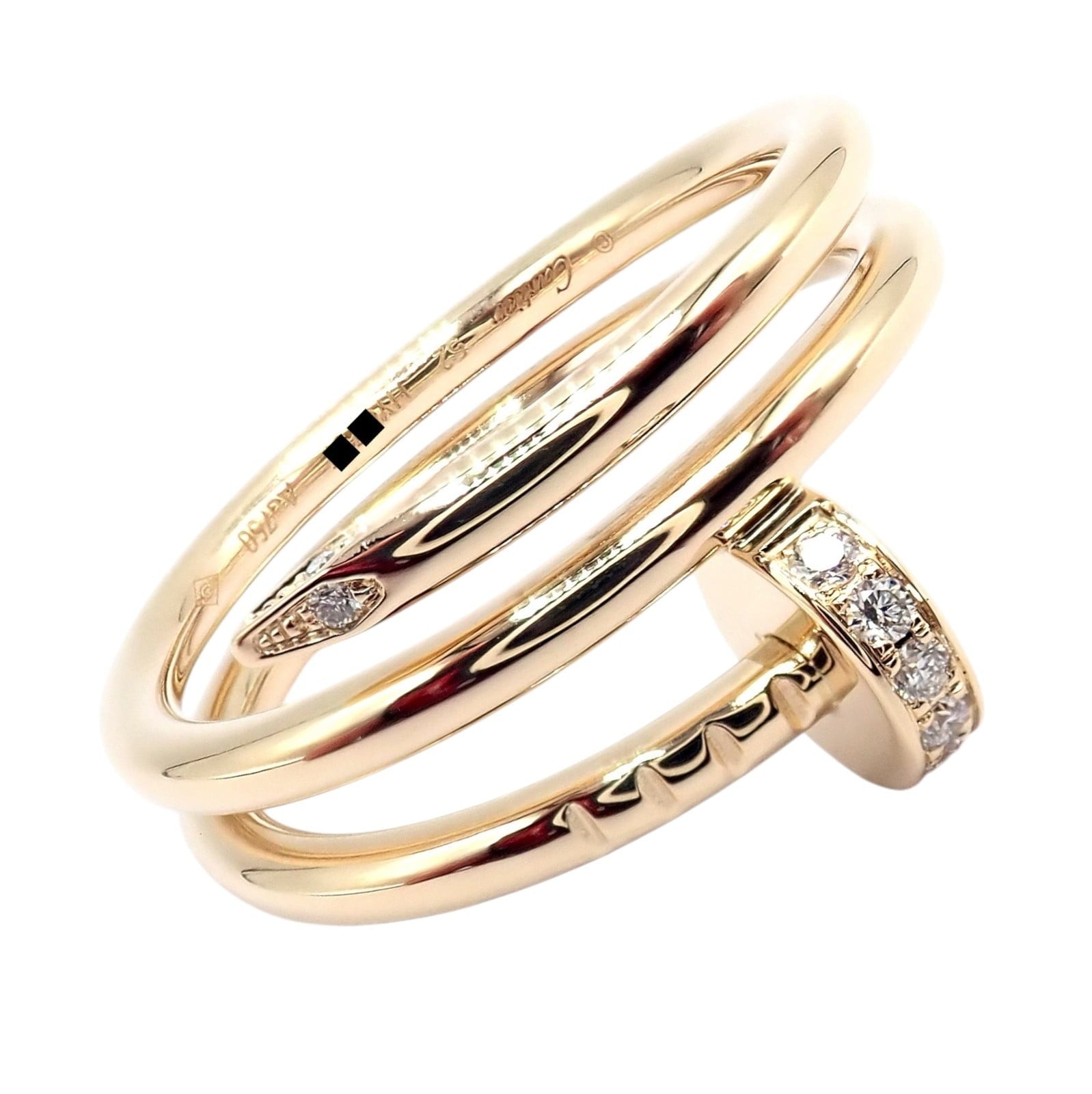 Cartier Jewelry & Watches:Fine Jewelry:Rings Authentic! Cartier Juste Un Clou 18k Yellow Gold Diamond Nail Band Ring 4.25
