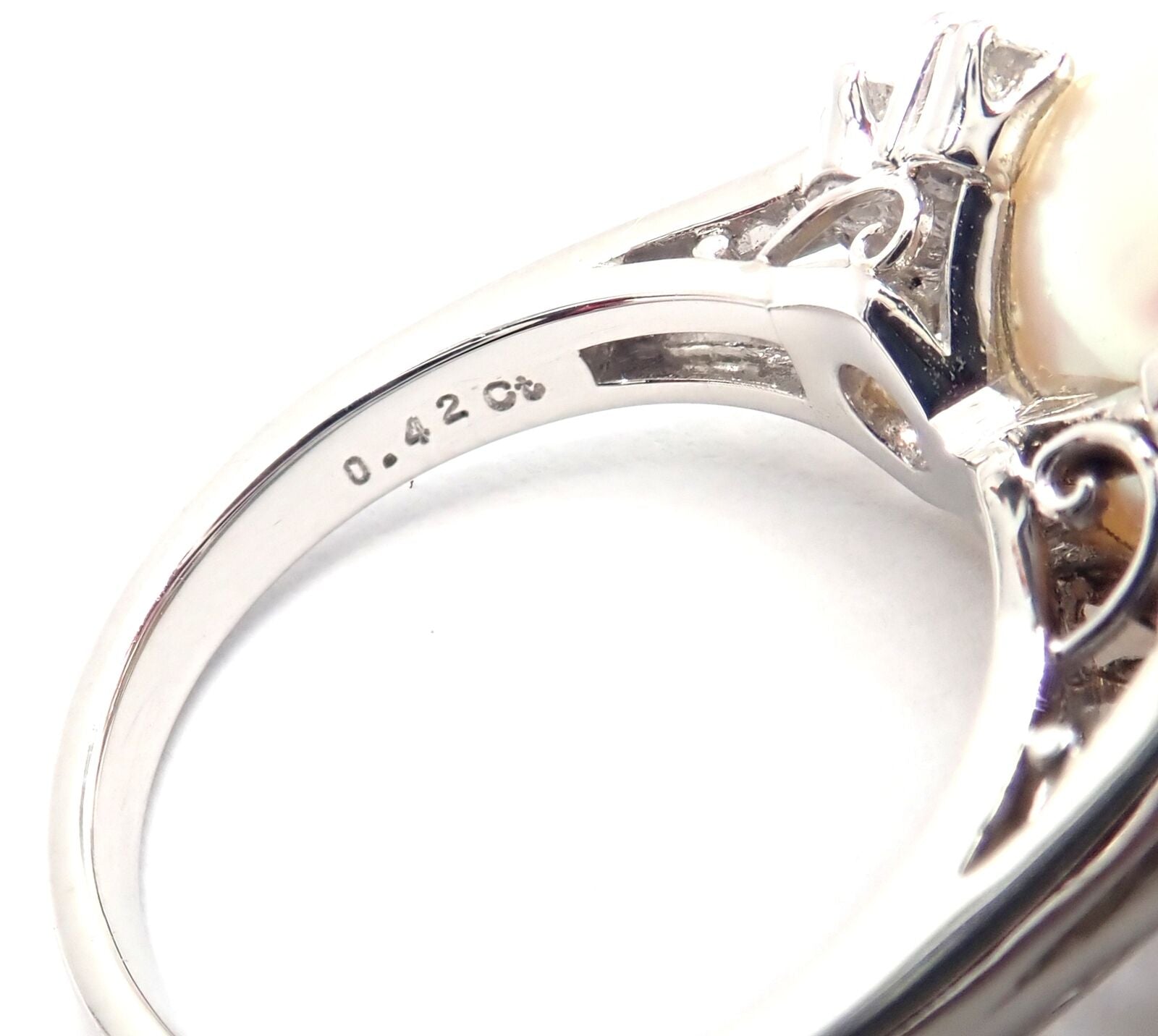 Rare! Authentic Mikimoto Platinum Diamond Large 12mm South Sea Pearl Ring | Fortrove