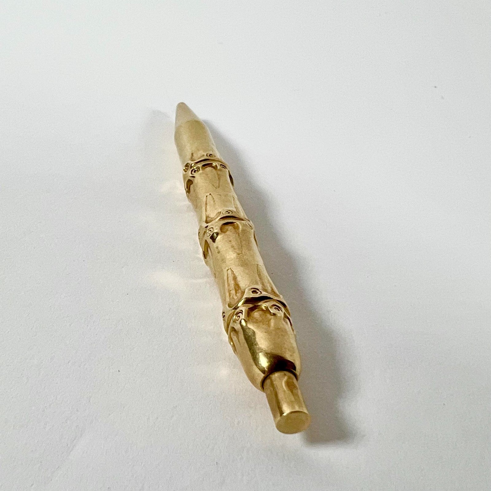 Vintage 1940's Louis Tamis Bamboo Pen 14K Solid Yellow Gold | Fortrove