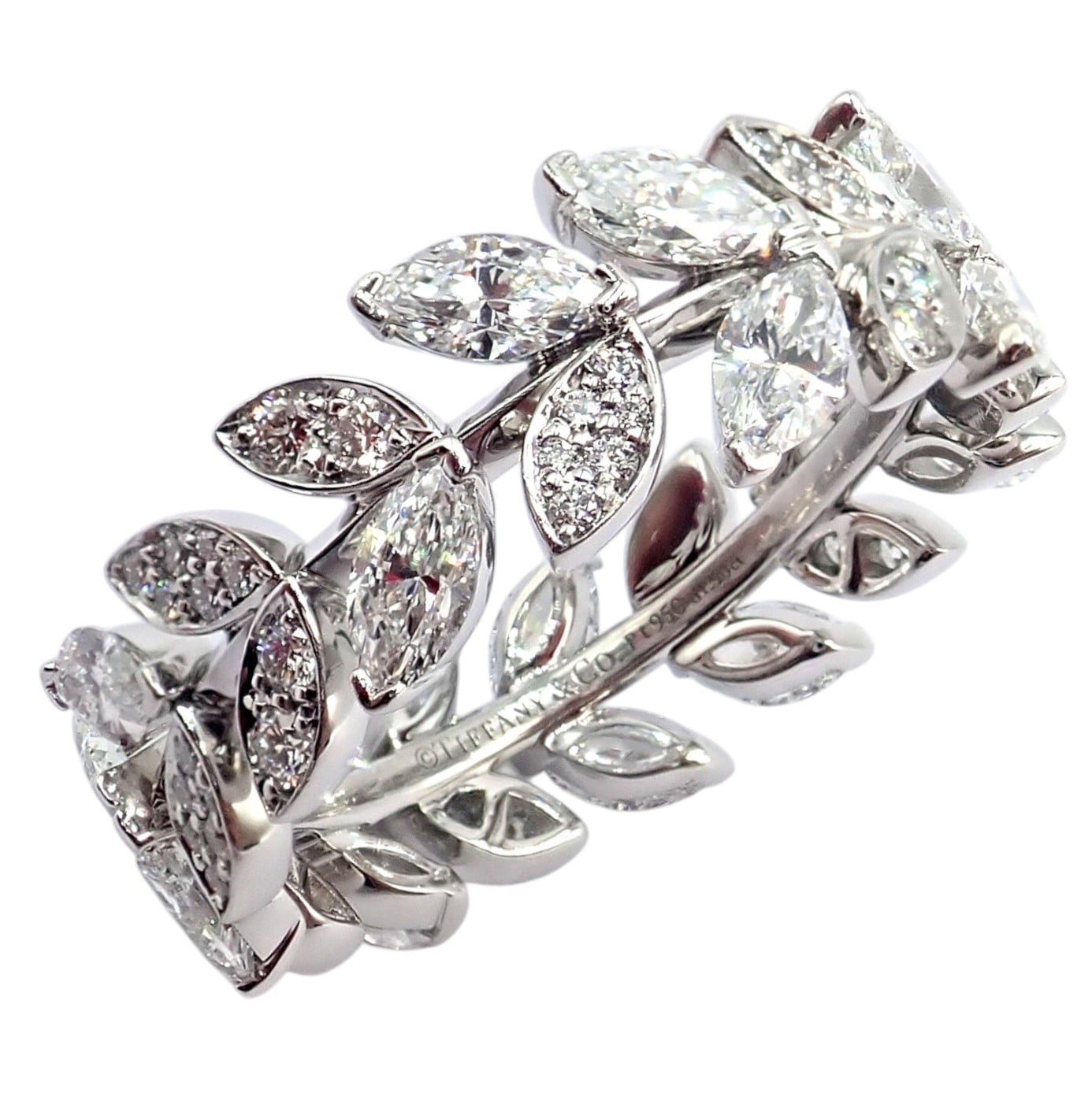 Tiffany & Co. Jewelry & Watches:Fine Jewelry:Rings Authentic! Tiffany & Co Platlinum Victoria Vine Diamond 1.90ct Eternity Ring 7