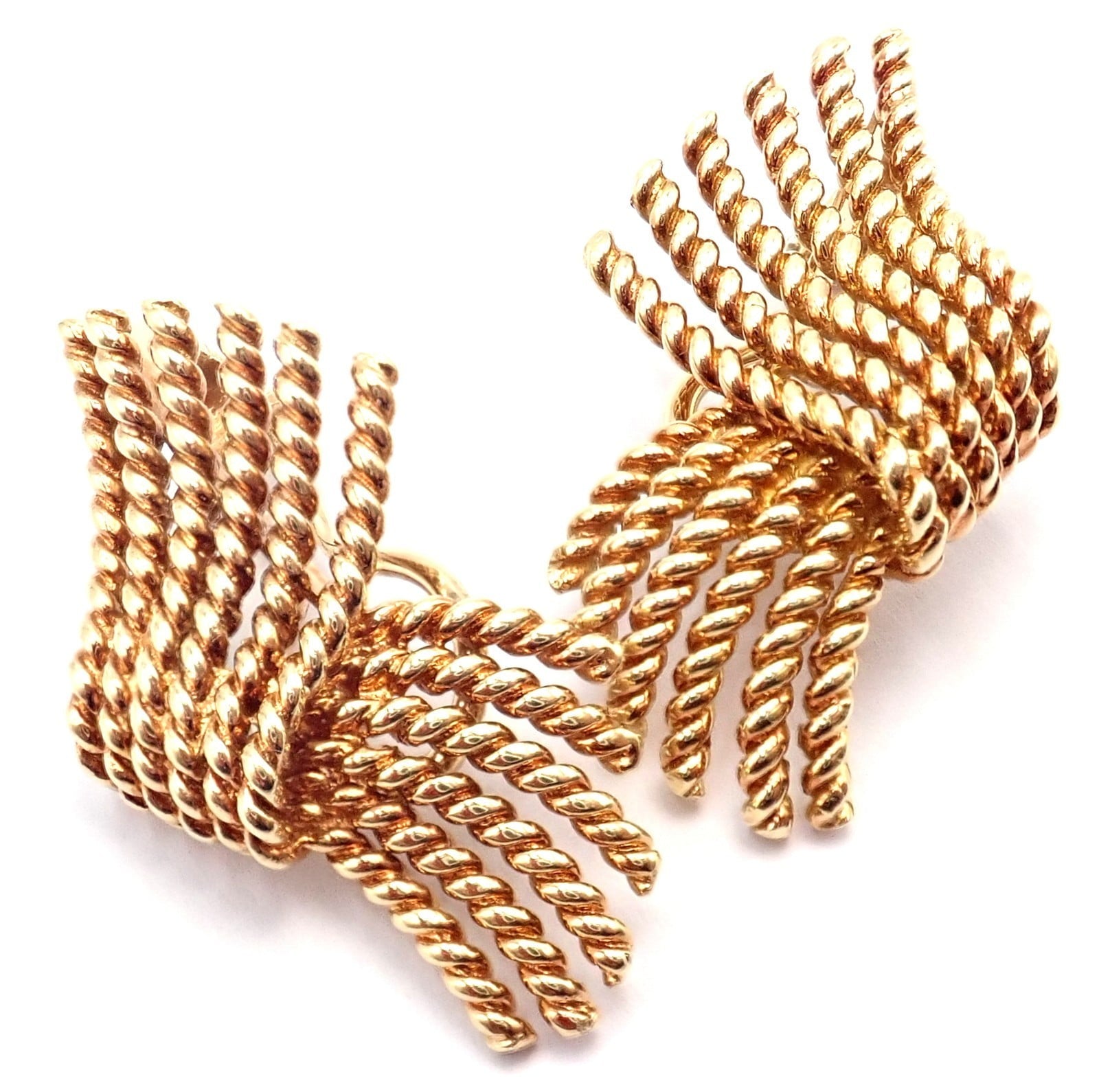 Tiffany & Co. Jewelry & Watches:Fine Jewelry:Earrings Authentic! Tiffany & Co Jean Schlumberger 18k Yellow Gold Rope Earrings