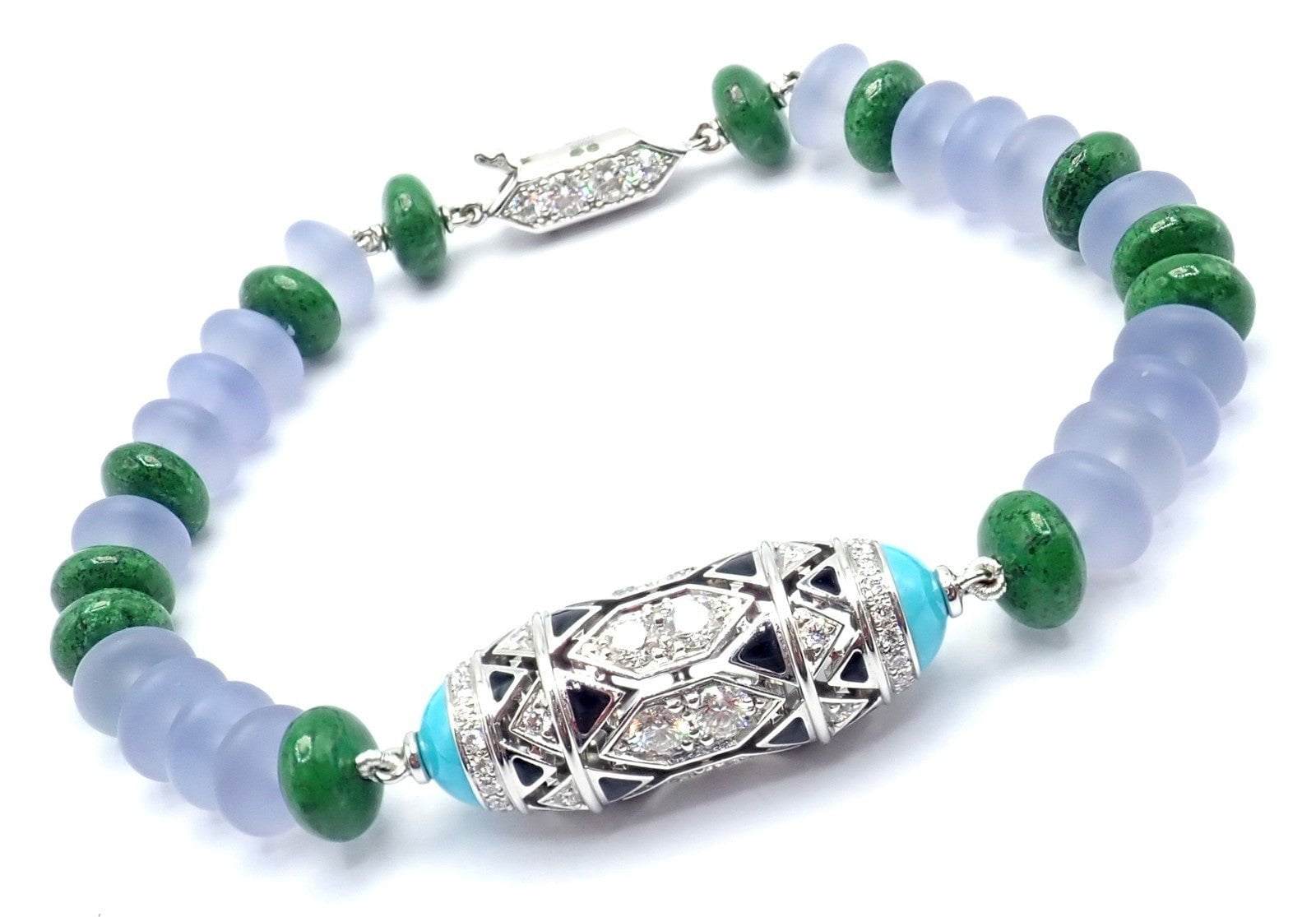 Authentic! Cartier 18k White Gold High Jewelry Géometrie & Contrastes Bracelet | Fortrove