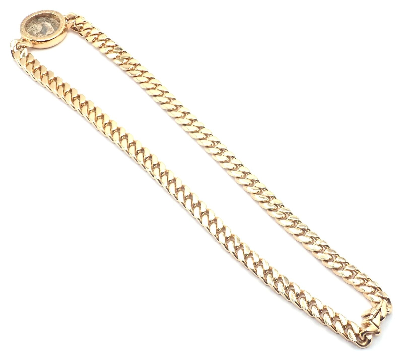 Rare! Bvlgari Bulgari 18k Yellow Gold Antique Coin Monete Link Necklace | Fortrove