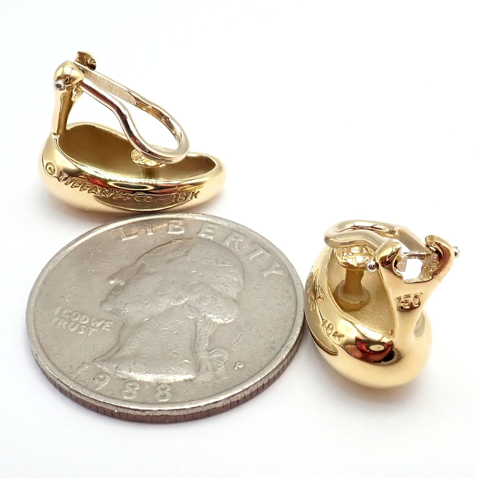 Authentic Tiffany & Co Peretti 18k Yellow Gold Teardrop Earrings | Fortrove