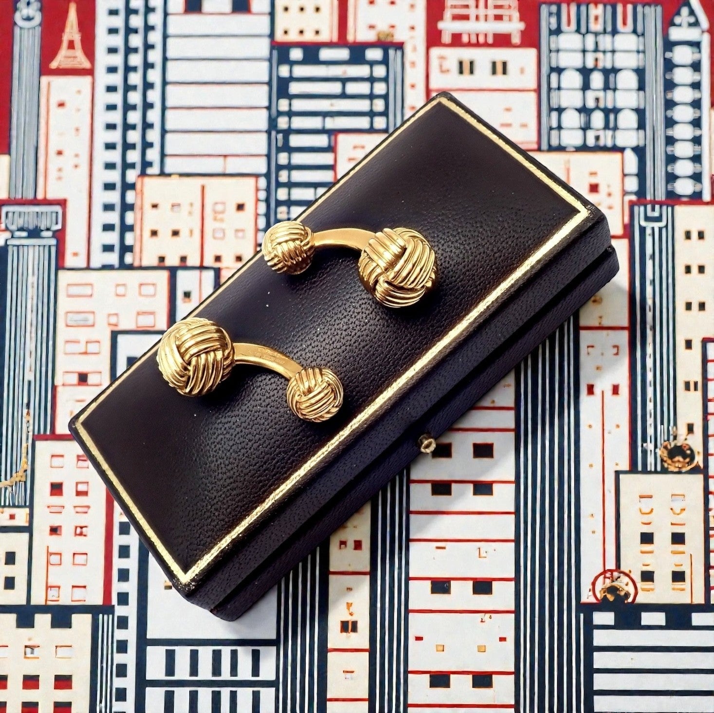 Authentic Tom Ford 18k Yellow Gold Signature Classic Rope Knot Cufflinks | Fortrove