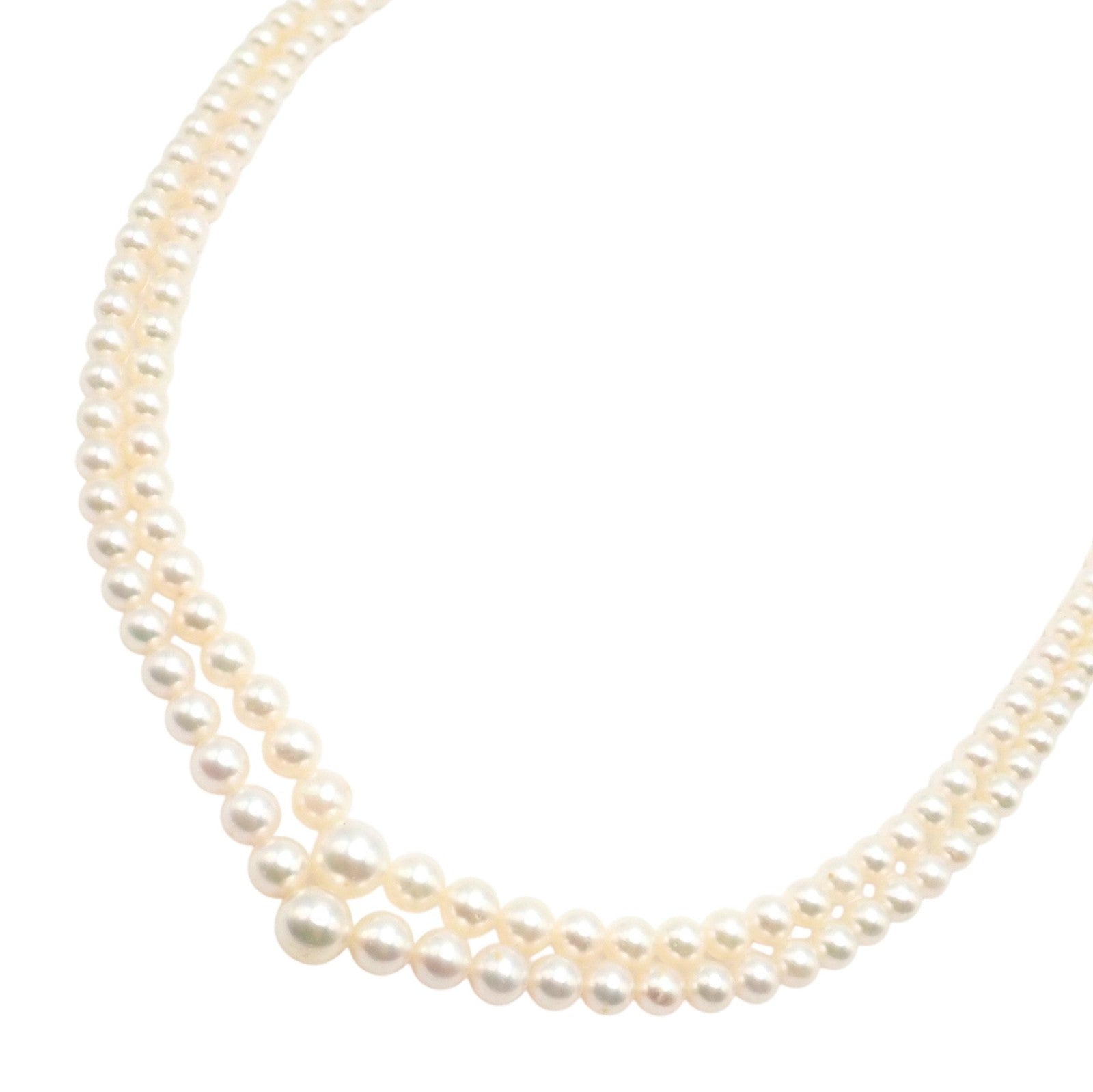 Mikimoto 18k Yellow Gold Pearl Double Strand Graduated 17" Princess Necklace | Fortrove