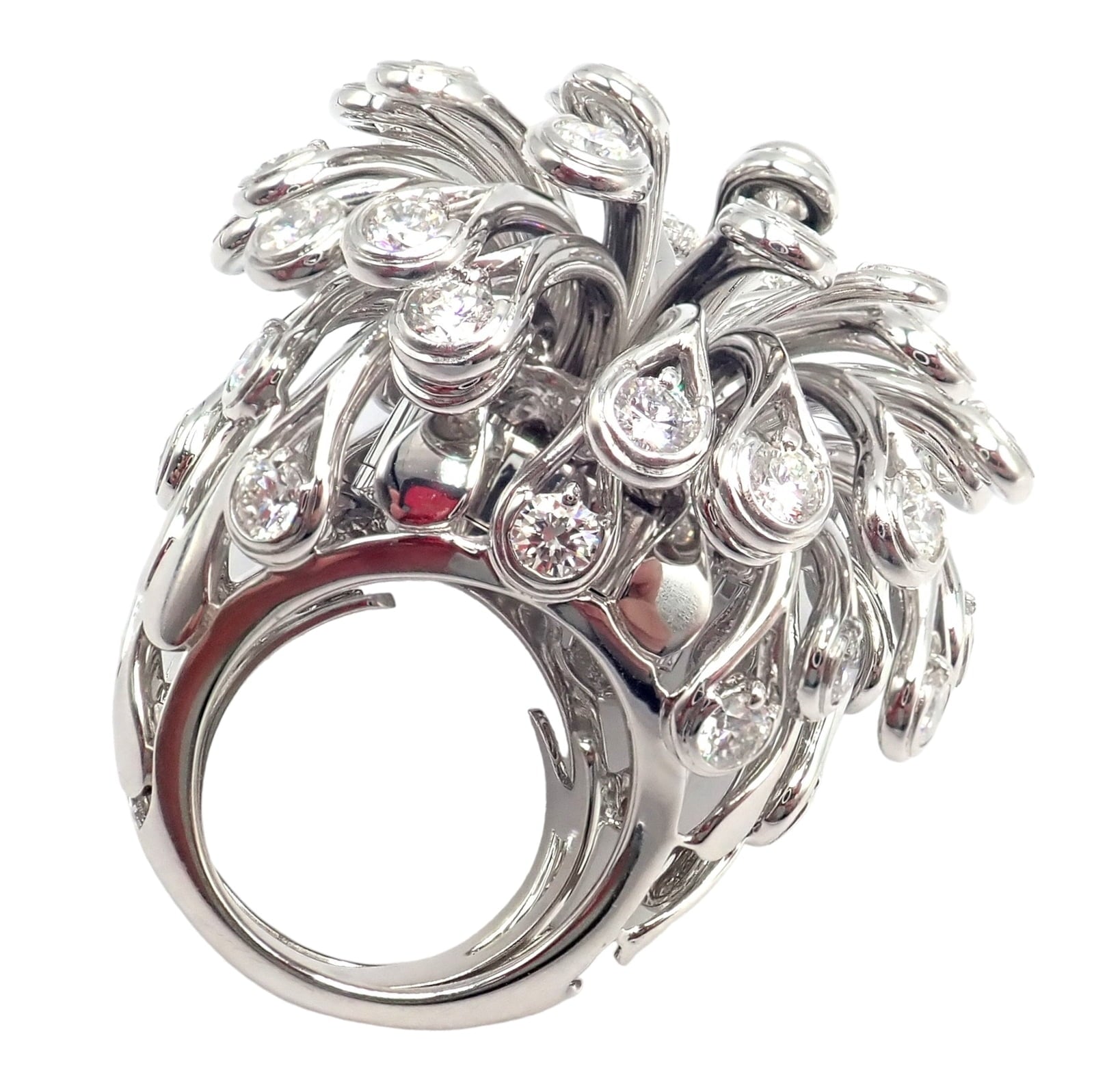 Dior Jewelry & Watches:Fine Jewelry:Rings Authentic! Christian Dior 18k White Gold 6.5ct Diamond Large Flower Ring