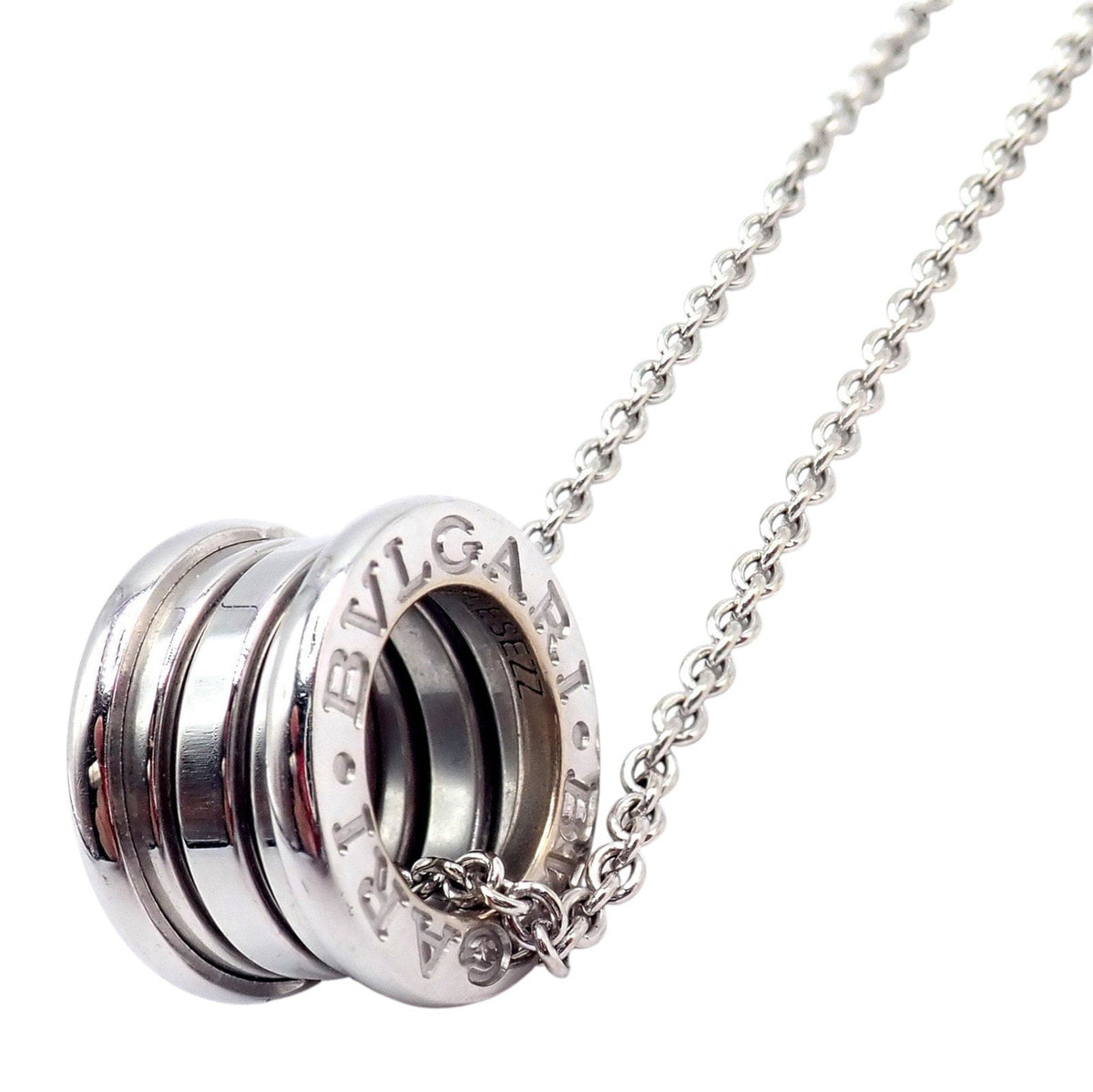 Bulgari Jewelry & Watches:Fine Jewelry:Necklaces & Pendants Authentic! Bulgari Bvlgari 18k White Gold B.Zero1 Pendant Necklace Box + Papers