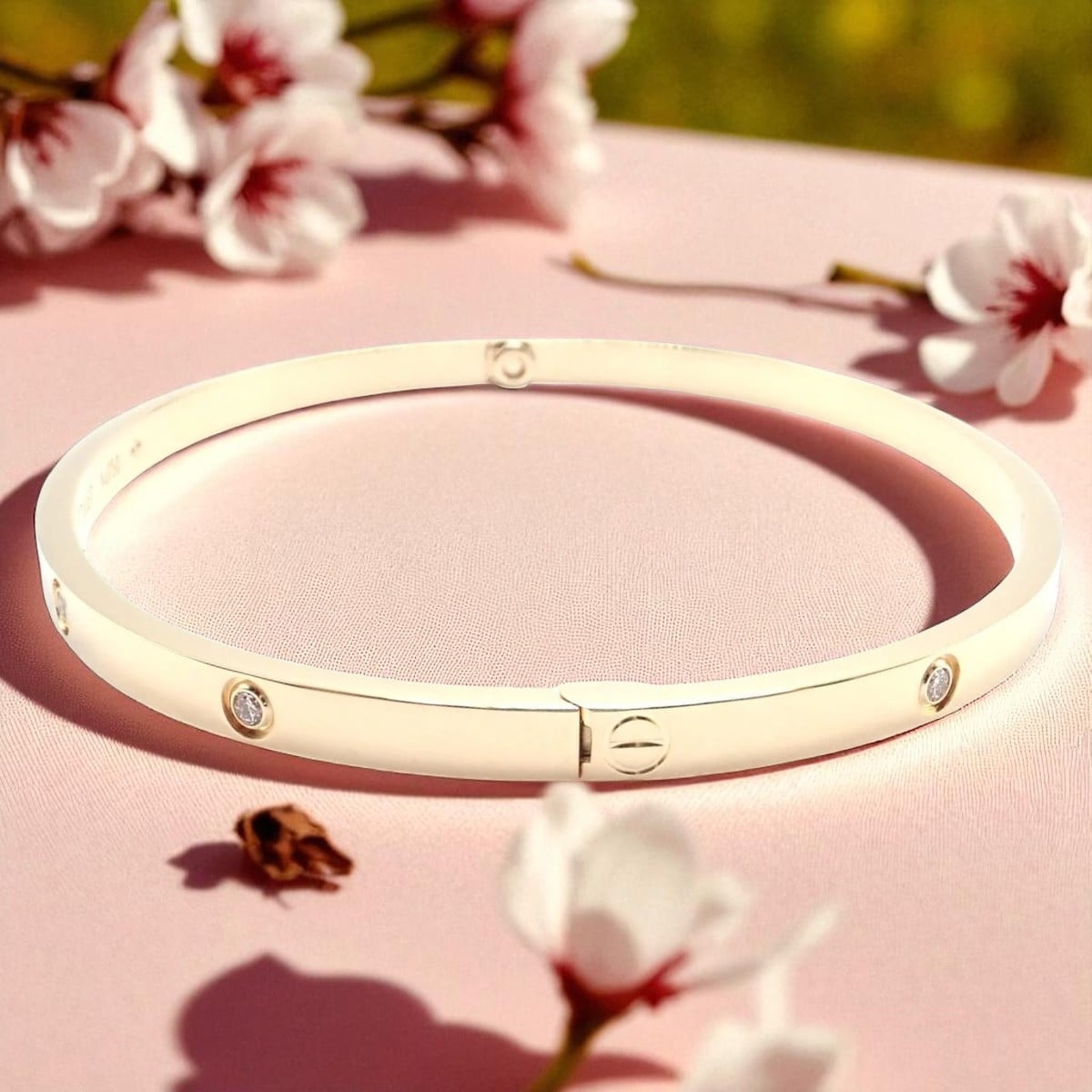 Cartier Jewelry & Watches:Fine Jewelry:Bracelets & Charms Cartier Love 18k Yellow Gold 10 Diamond Small Model Bangle Bracelet Sz 19 Cert.