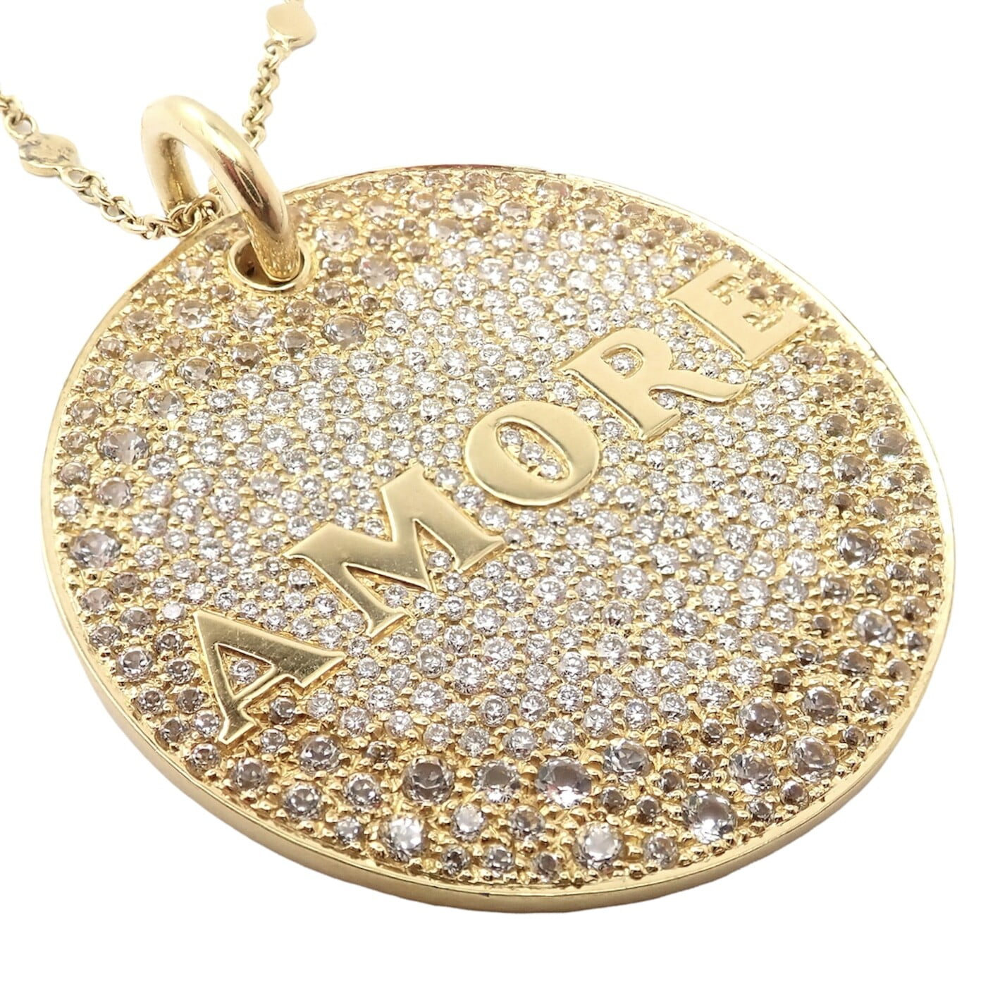 Pasquale Bruni Jewelry & Watches:Fine Jewelry:Necklaces & Pendants Pasquale Bruni 18k Yellow Gold Large Diamond + Sapphire Amore Pendant Necklace