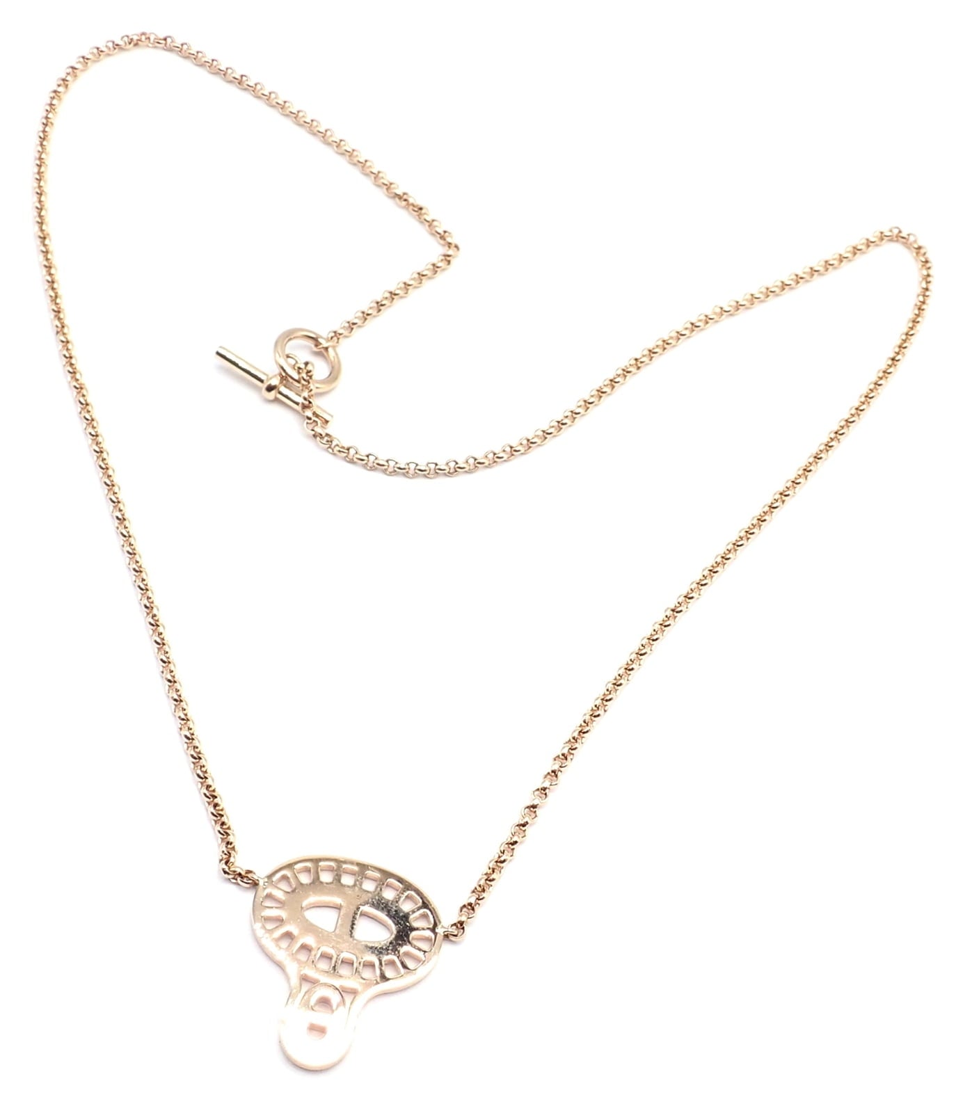 Hermes Jewelry & Watches:Fine Jewelry:Necklaces & Pendants Authentic! Hermes Chaine D'ancre Divine 18k Rose Gold Diamond Necklace Cert Box