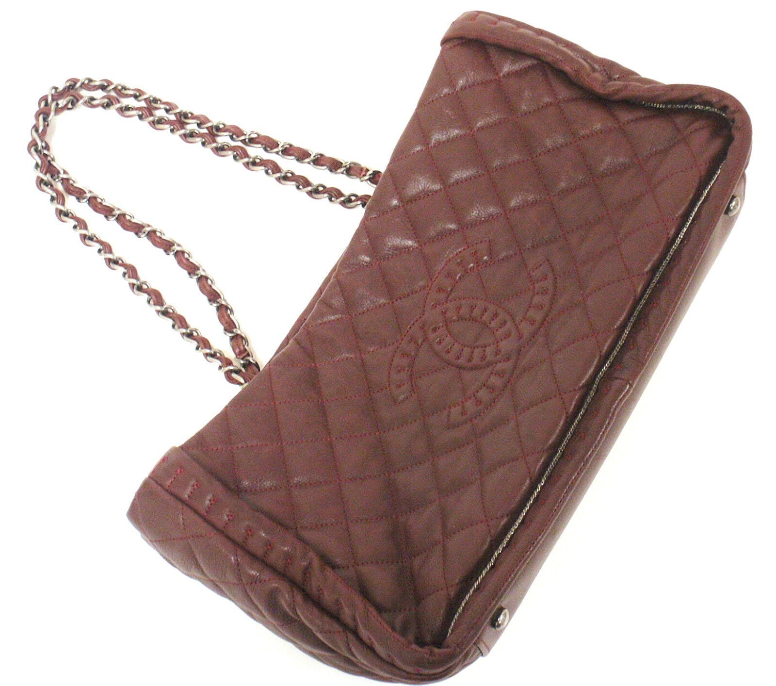 CHANEL Clothing, Shoes & Accessories:Women:Women's Bags & Handbags AUTHENTIC 2012 CHANEL ISTANBUL SOFT CAVIAR TOTE BURGUNDY LEATHER HANDBAG
