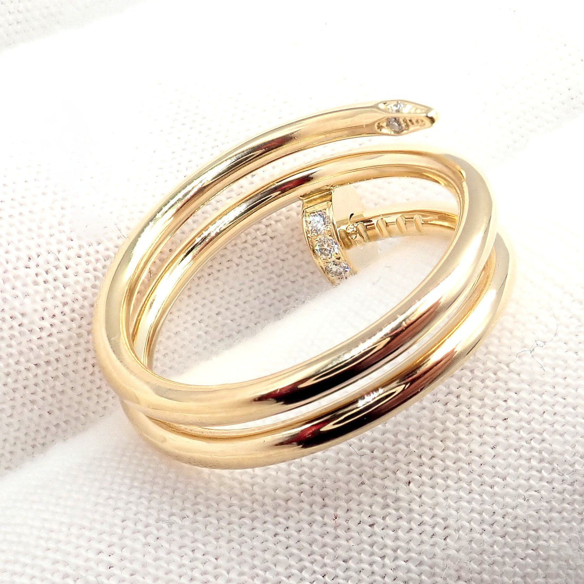 Cartier Jewelry & Watches:Fine Jewelry:Rings Authentic! Cartier Juste Un Clou 18k Yellow Gold Diamond Nail Band Ring 4.25