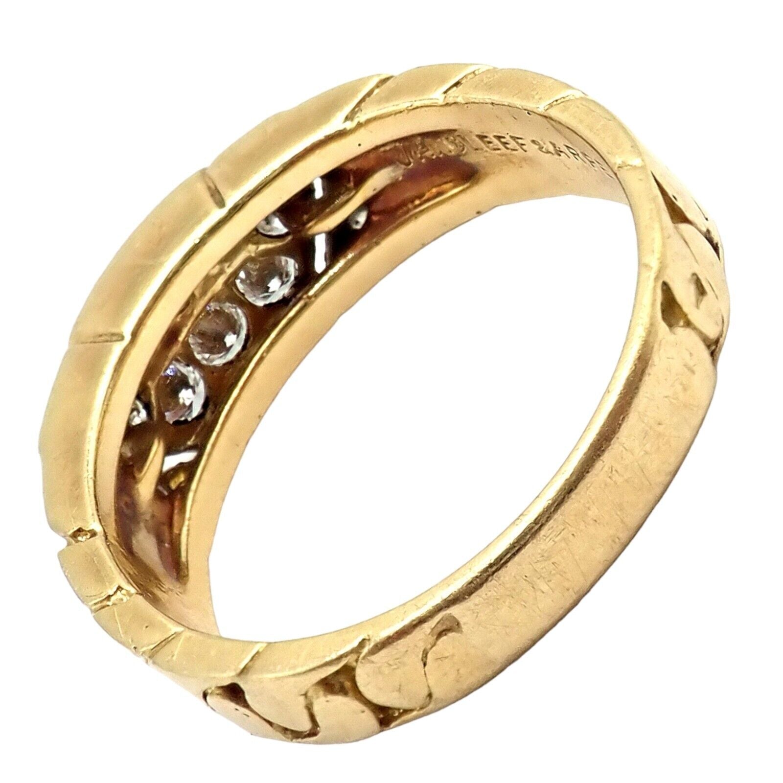 Rare! Vintage Van Cleef & Arpels 18k Yellow Gold 0.60ct Diamond Ring Sz 55 7.25 | Fortrove