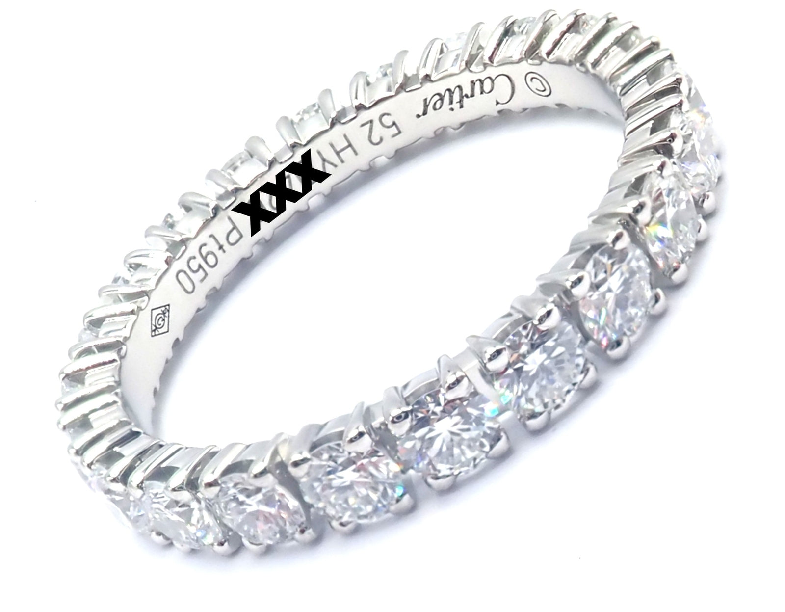 Authentic! Cartier Destinee Platinum Full Diamond Wedding Band Ring Size 6 Cert. | Fortrove