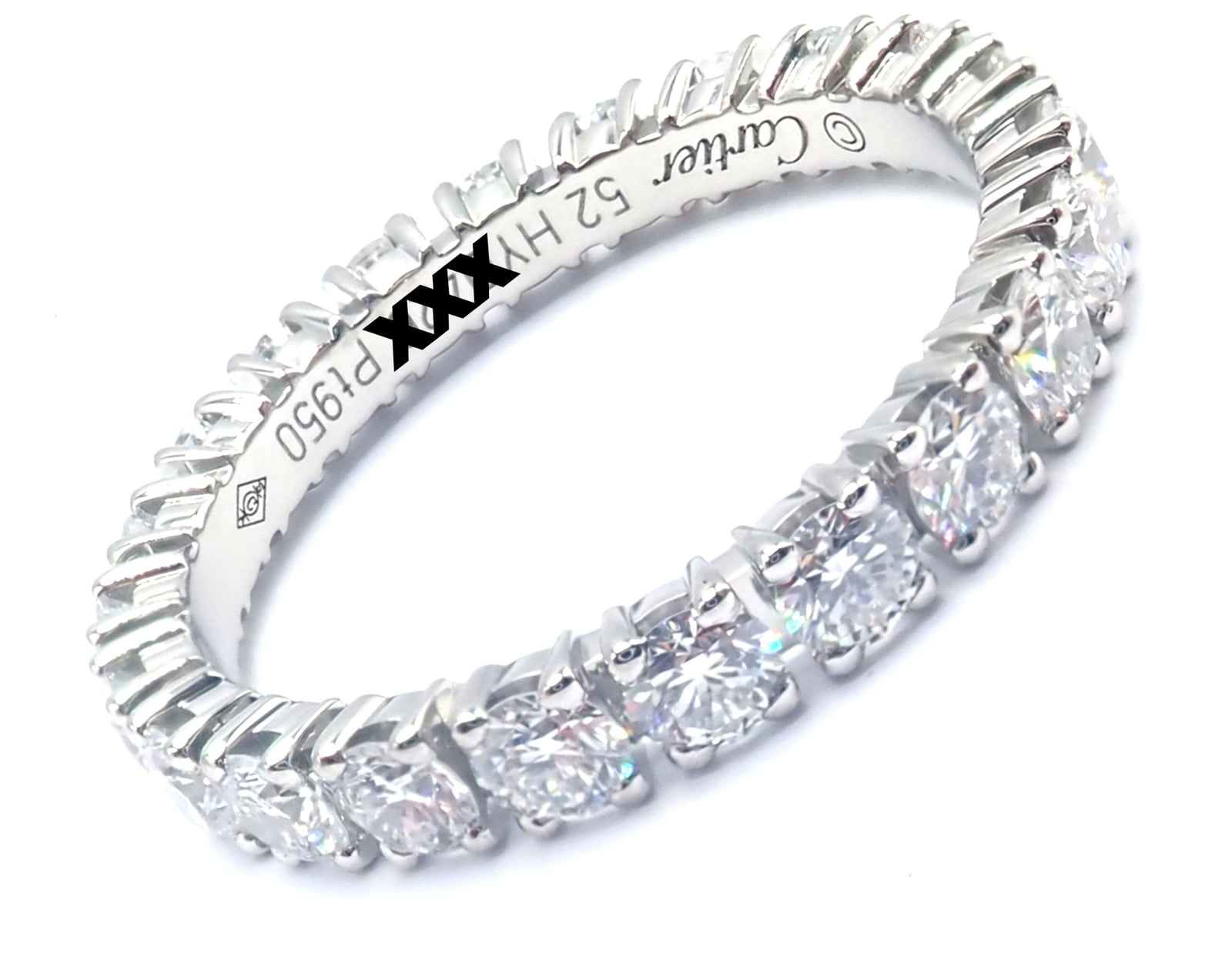 Cartier Jewelry & Watches:Fine Jewelry:Rings Authentic! Cartier Destinee Platinum Full Diamond Wedding Band Ring Size 6 Cert.