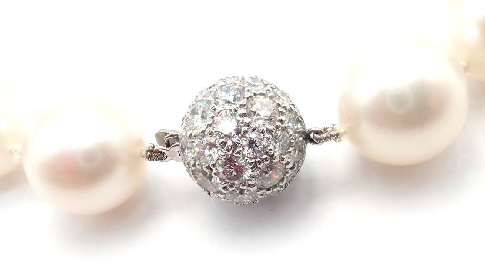 Authentic! Tiffany & Co Platinum Diamond South Sea Large Pearl Necklace Paper | Fortrove